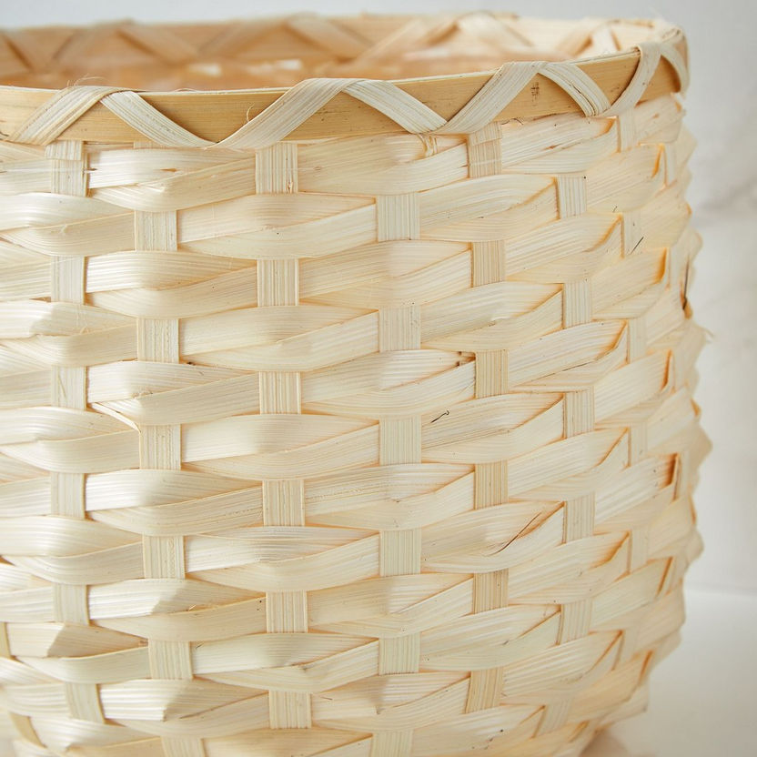 Natura Bamboo Weave Detail Pot - 16x18 cm-Planters and Urns-image-1