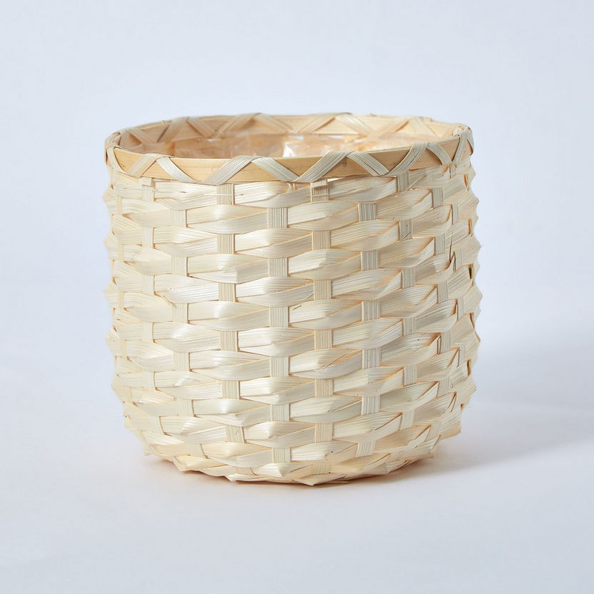 Natura Bamboo Weave Detail Pot - 16x18 cm-Planters and Urns-image-3