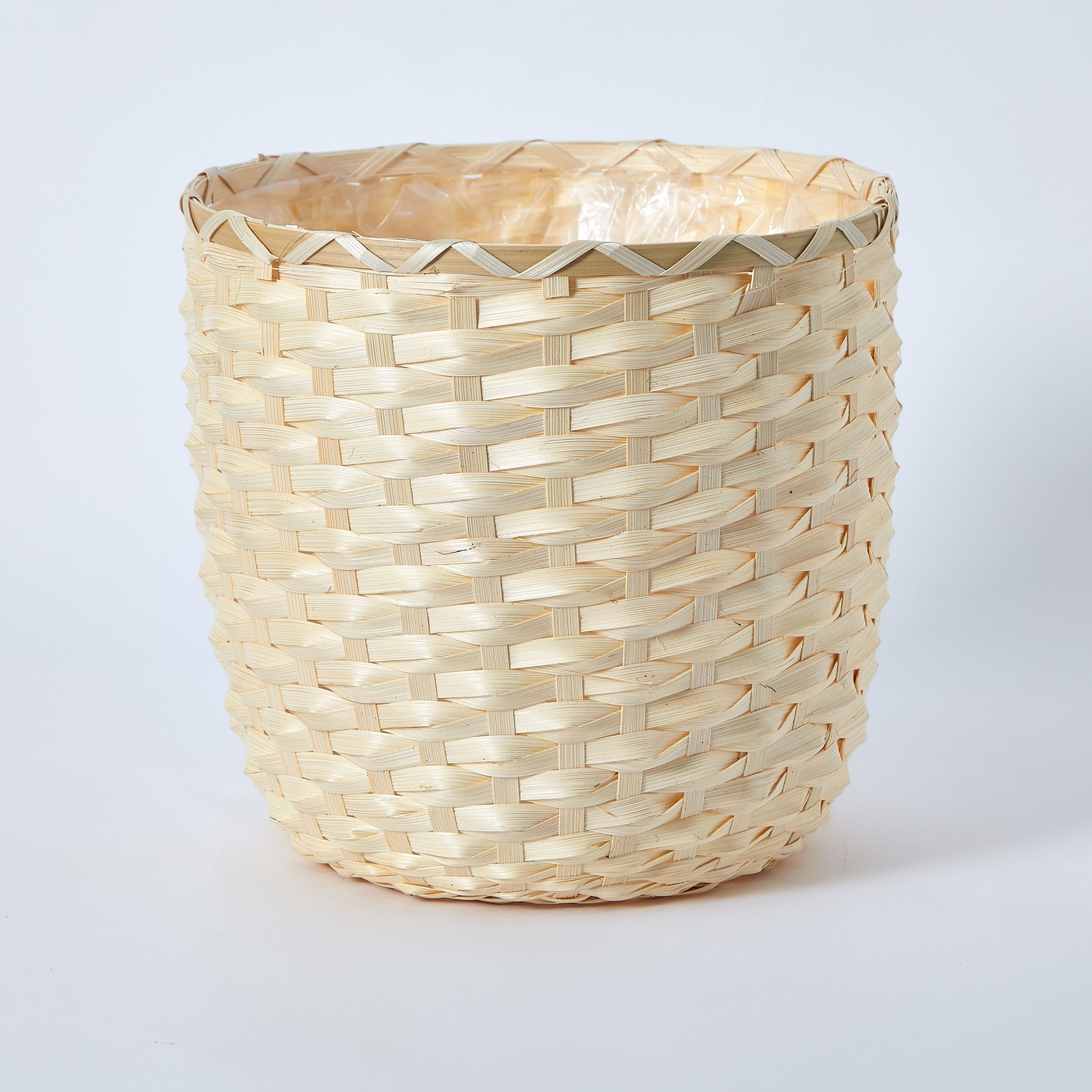 وعاء خيزران بتفاصيل منسوجة وبطانة مقاومة للماء من ناتورا - 26x27 سم-hbxdecorandfurnishings-homeaccessories-artificialflowersandplants-image-5