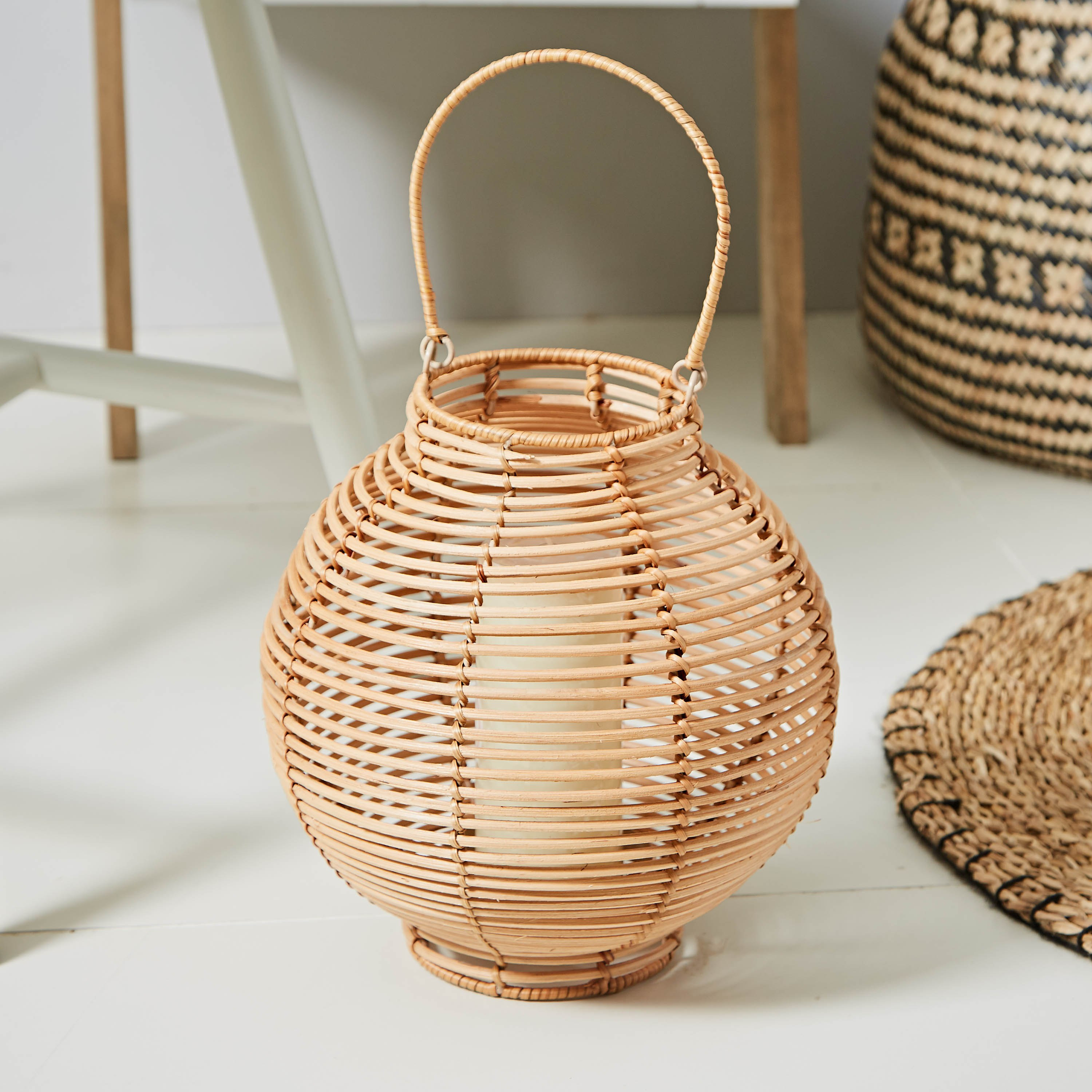 Natura Rattan Lantern with Glass Votive-hbxdecorandfurnishings-homeaccessories-lanterns-image-1