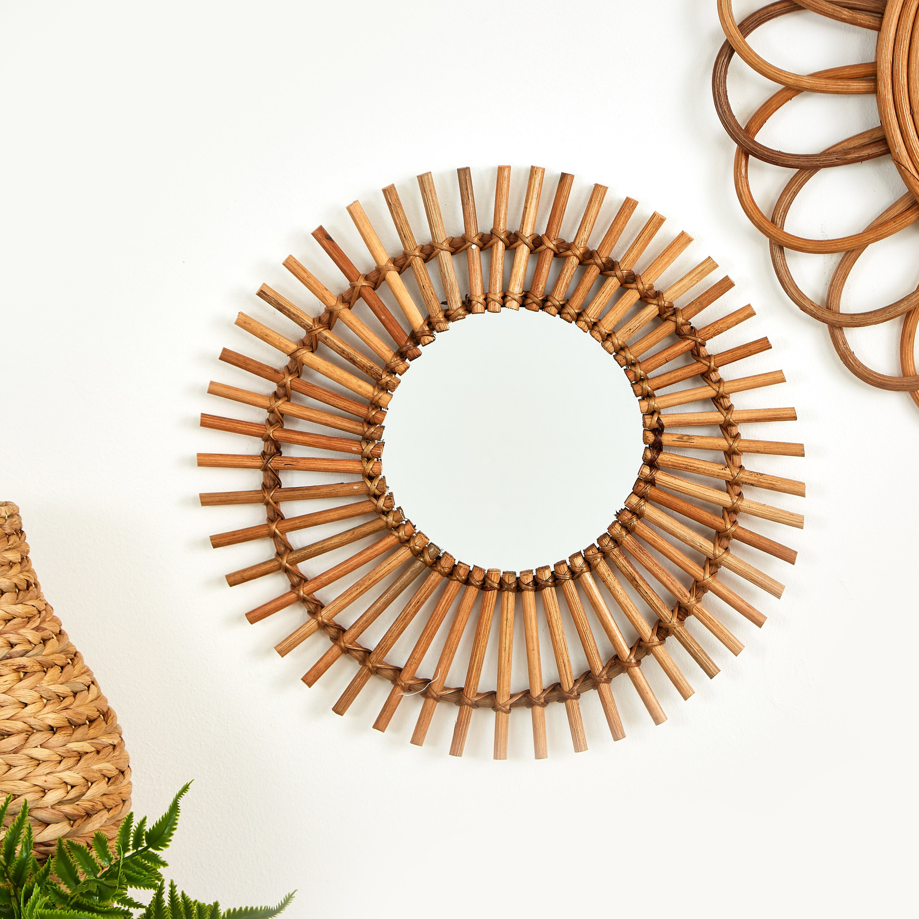 Natura Rattan Burst Mirror - 41x39x3 cm-hbxhomeware-hbxdecorandfurnishings-image-1