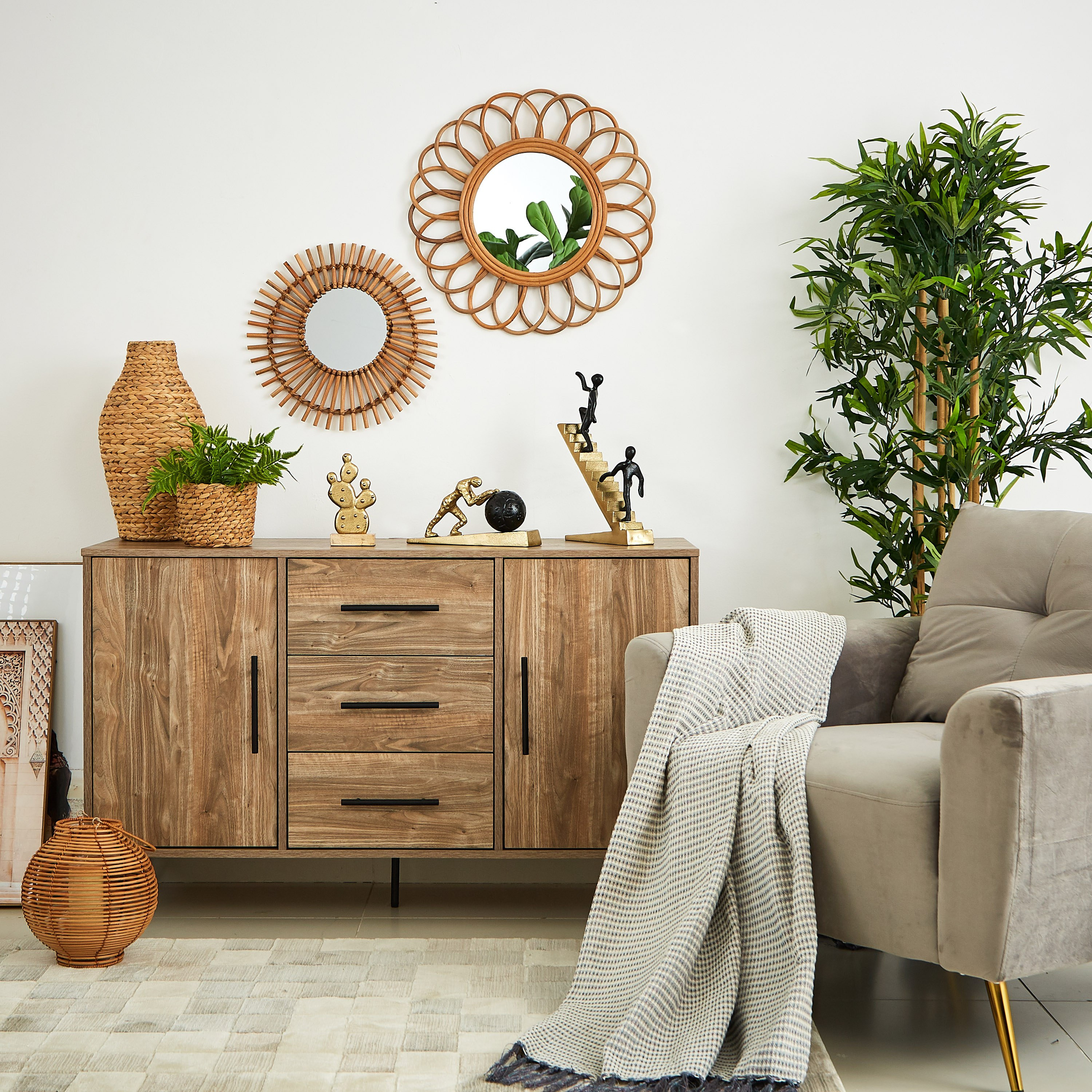 Natura Rattan Burst Mirror - 41x39x3 cm-hbxhomeware-hbxdecorandfurnishings-image-4