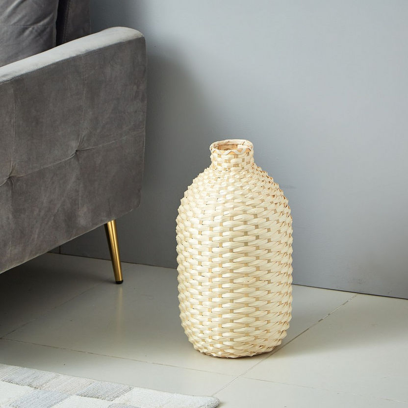 Natura Bamboo Weave Detail Vase-Vases-image-1