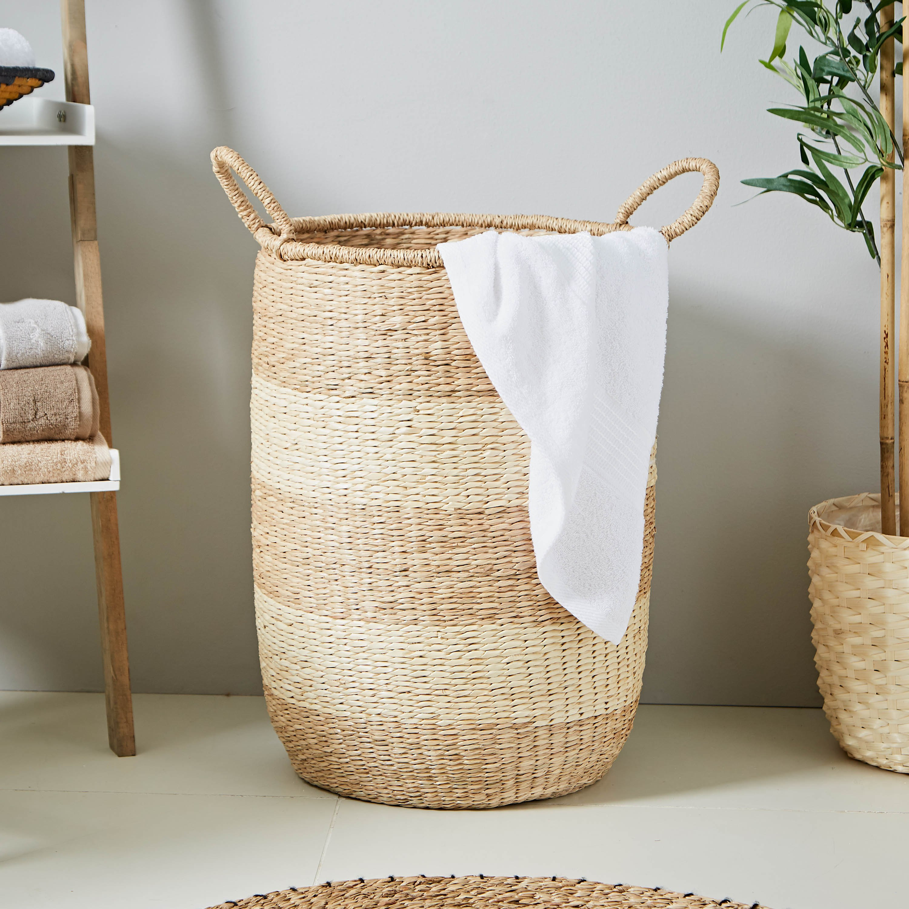 Natura Seagrass Basket with Handles - 40x65 cm-hbxbathroom-bathroomstorage-laundryhampers-image-1