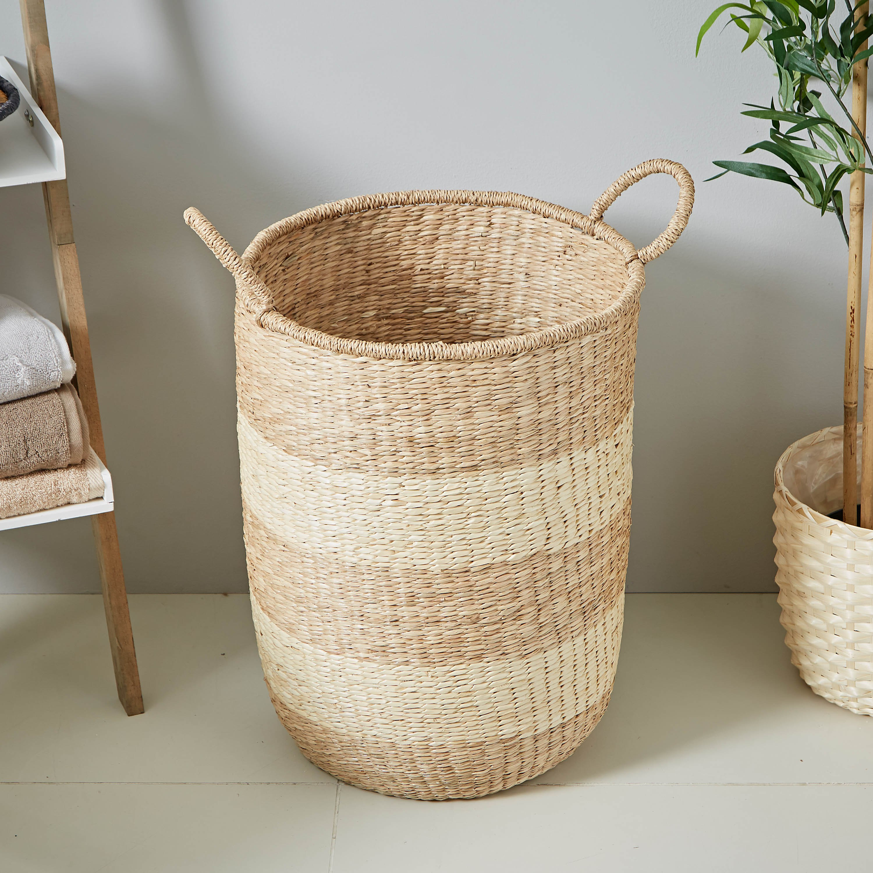 Natura Seagrass Basket with Handles - 40x65 cm-hbxbathroom-bathroomstorage-laundryhampers-image-2