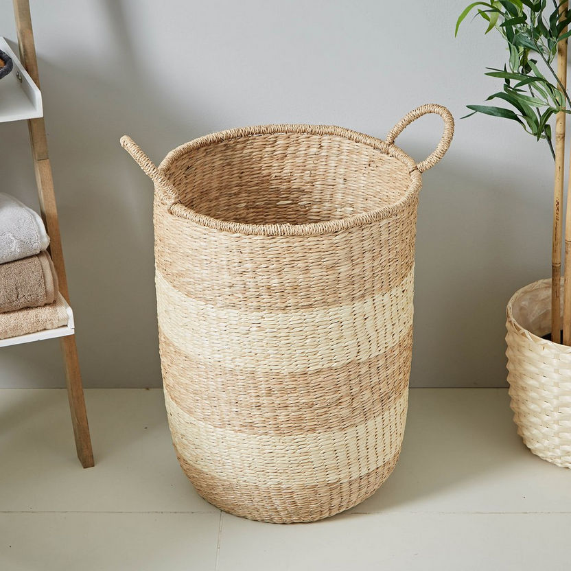 Natura Seagrass Basket with Handles - 40x65 cm-Laundry Hampers-image-1