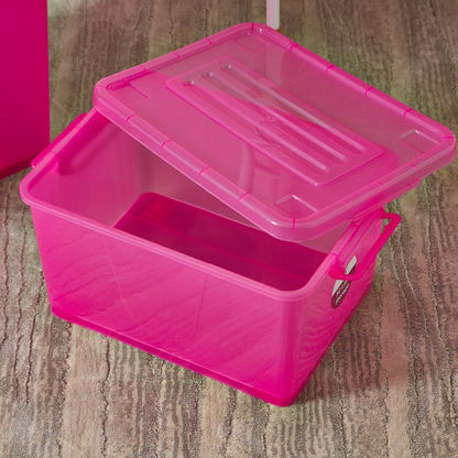Rolling Storage Box with Wheels and Lid - 34x47x25 cm-Bedroom Storage-image-2