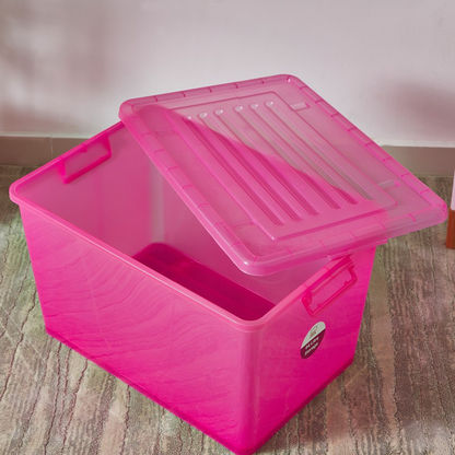 Rolling Storage Box with Wheels and Lid - 45x66x40 cms