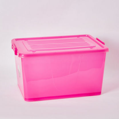 Rolling Storage Box with Wheels and Lid - 45x66x40 cms