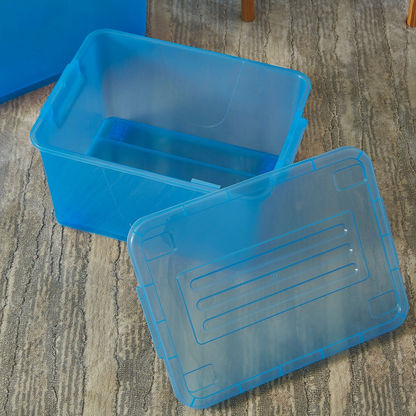 Rolling Storage Box with Wheels and Lid - 34x47x25 cms