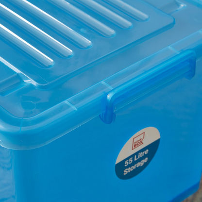 Rolling Storage Box with Wheels and Lid - 39x56x31 cms