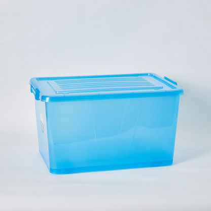 Rolling Storage Box with Wheels and Lid - 39x56x31 cms