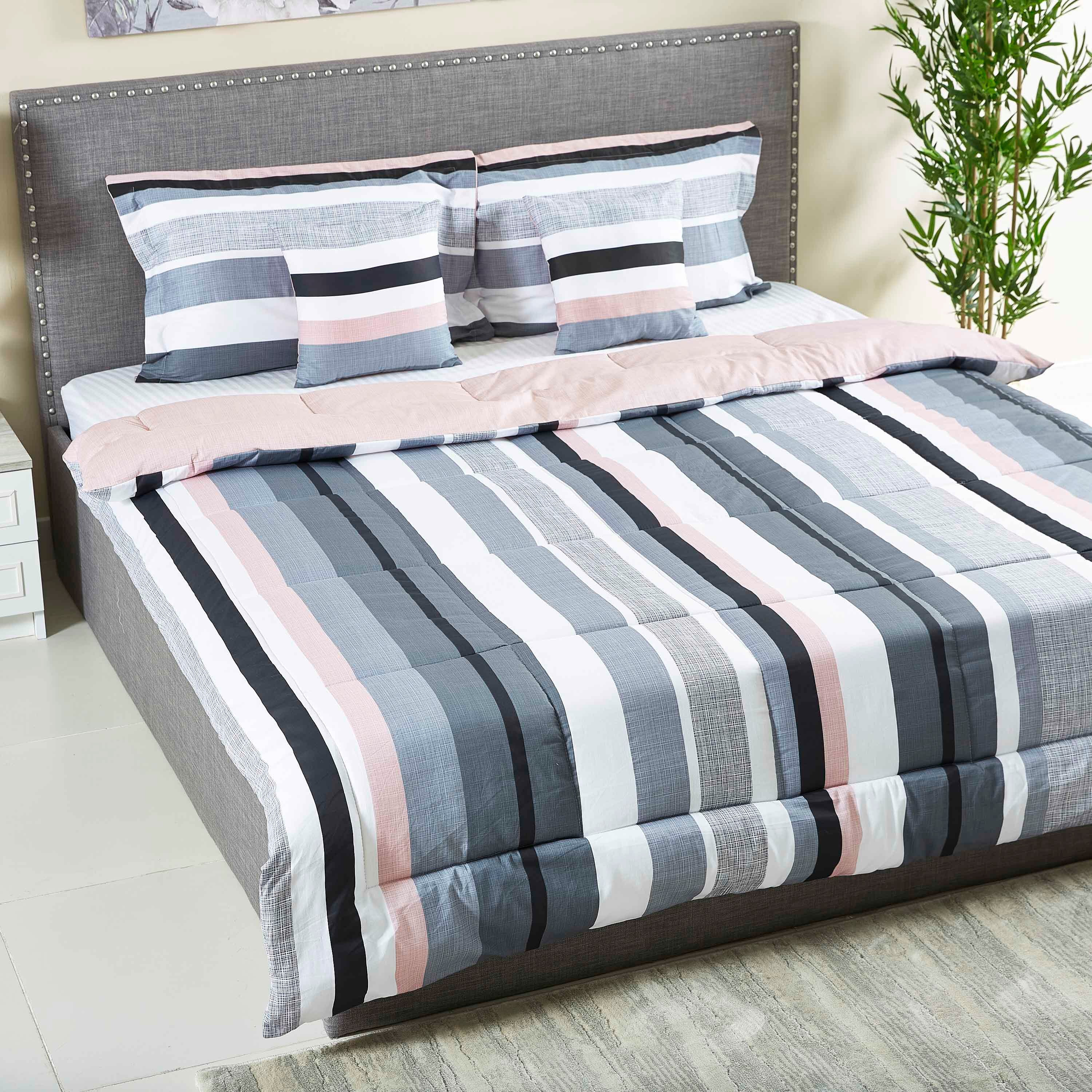 طقم لحاف كينج قطن ساتان 5 قطع بطبعات 220x240 سم - تكس-hbxhomeware-hbxdecorandfurnishings-image-1