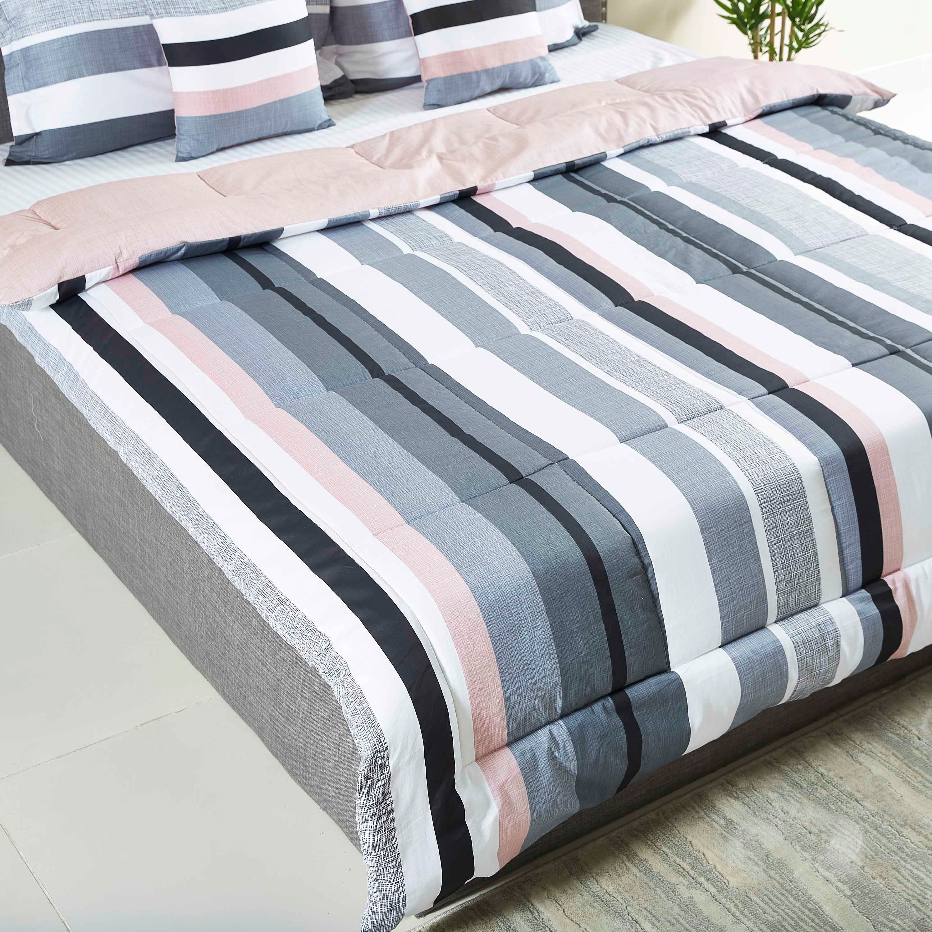 طقم لحاف كينج قطن ساتان 5 قطع بطبعات 220x240 سم - تكس-hbxhomeware-hbxdecorandfurnishings-image-3