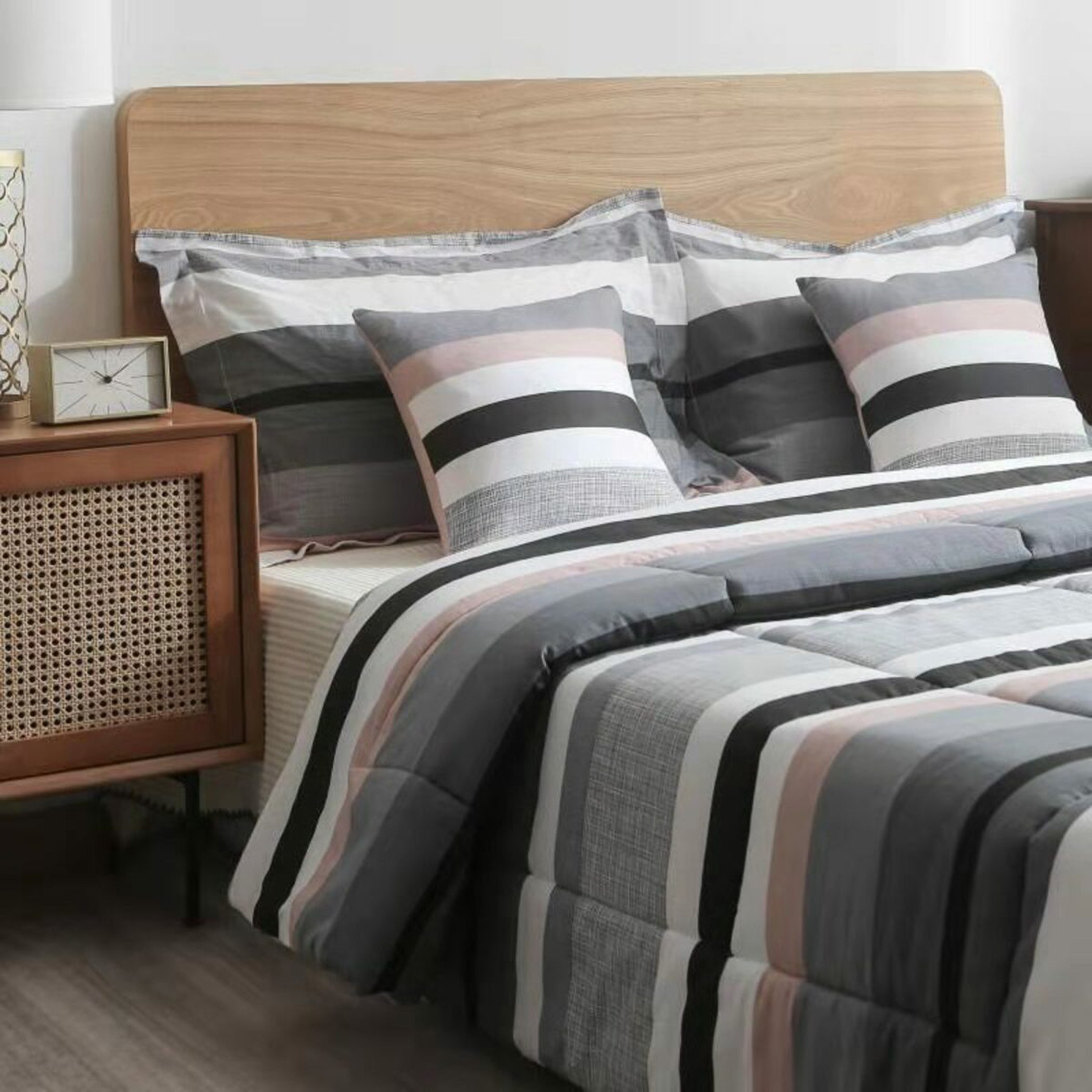 Tex BIAB 4-Piece Printed Cotton Satin Twin Comforter Set - 160x220 cm-hbxhomeware-hbxdecorandfurnishings-image-1