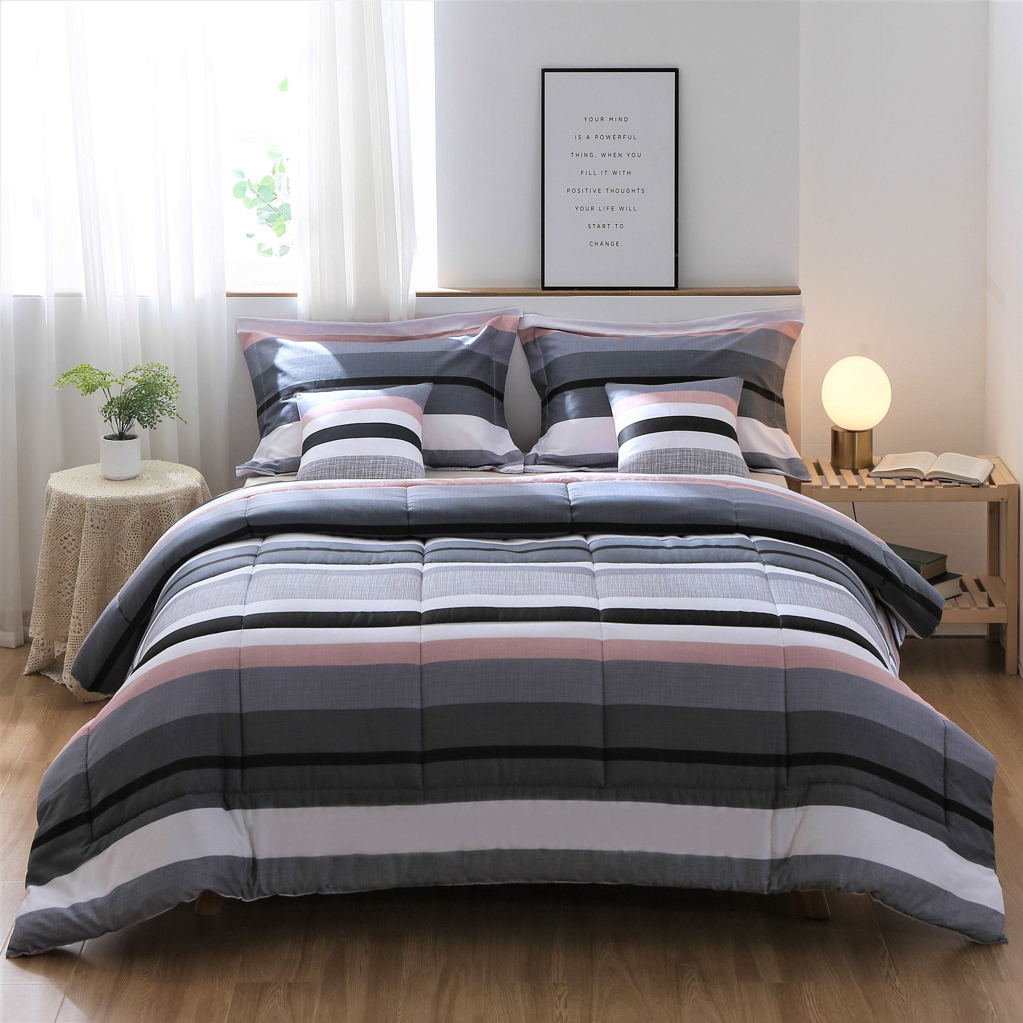 Tex BIAB 4-Piece Printed Cotton Satin Twin Comforter Set - 160x220 cm-hbxhomeware-hbxdecorandfurnishings-image-6