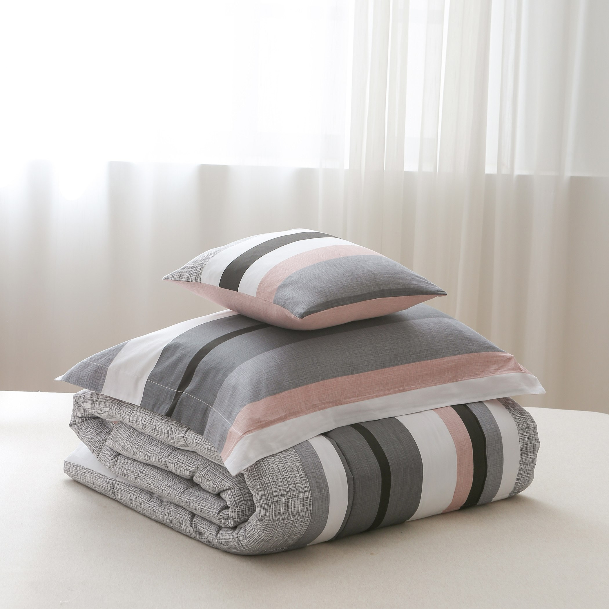 Tex BIAB 4-Piece Printed Cotton Satin Twin Comforter Set - 160x220 cm-hbxhomeware-hbxdecorandfurnishings-image-7