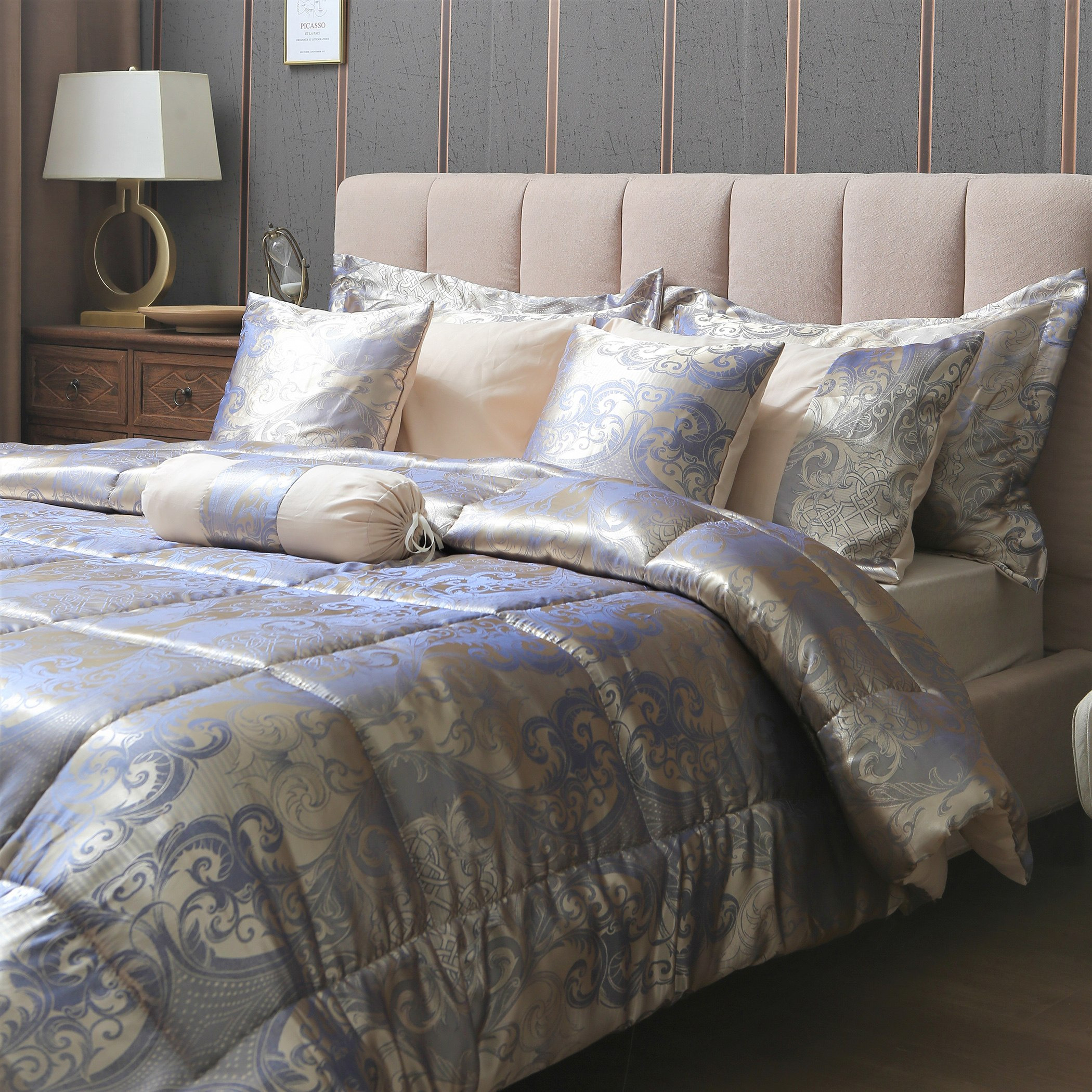 Nayali 9-Piece Jacquard King BIAB Comforter Set - 220x240 cm-hbxhomeware-hbxdecorandfurnishings-image-1