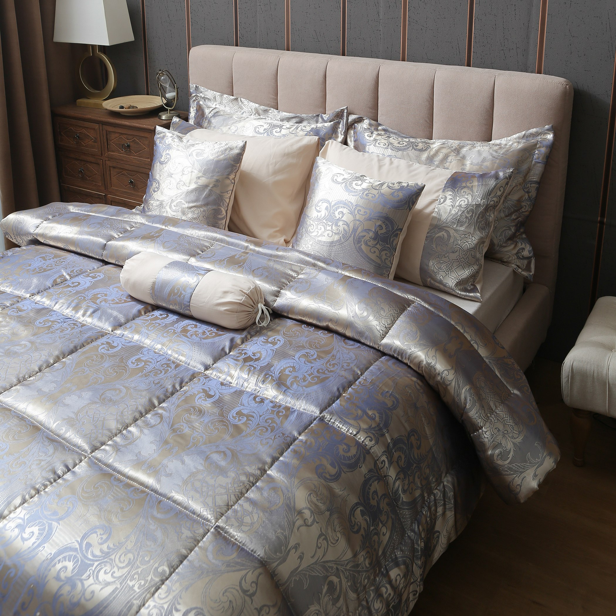 Nayali 9-Piece Jacquard King BIAB Comforter Set - 220x240 cm-hbxhomeware-hbxdecorandfurnishings-image-2