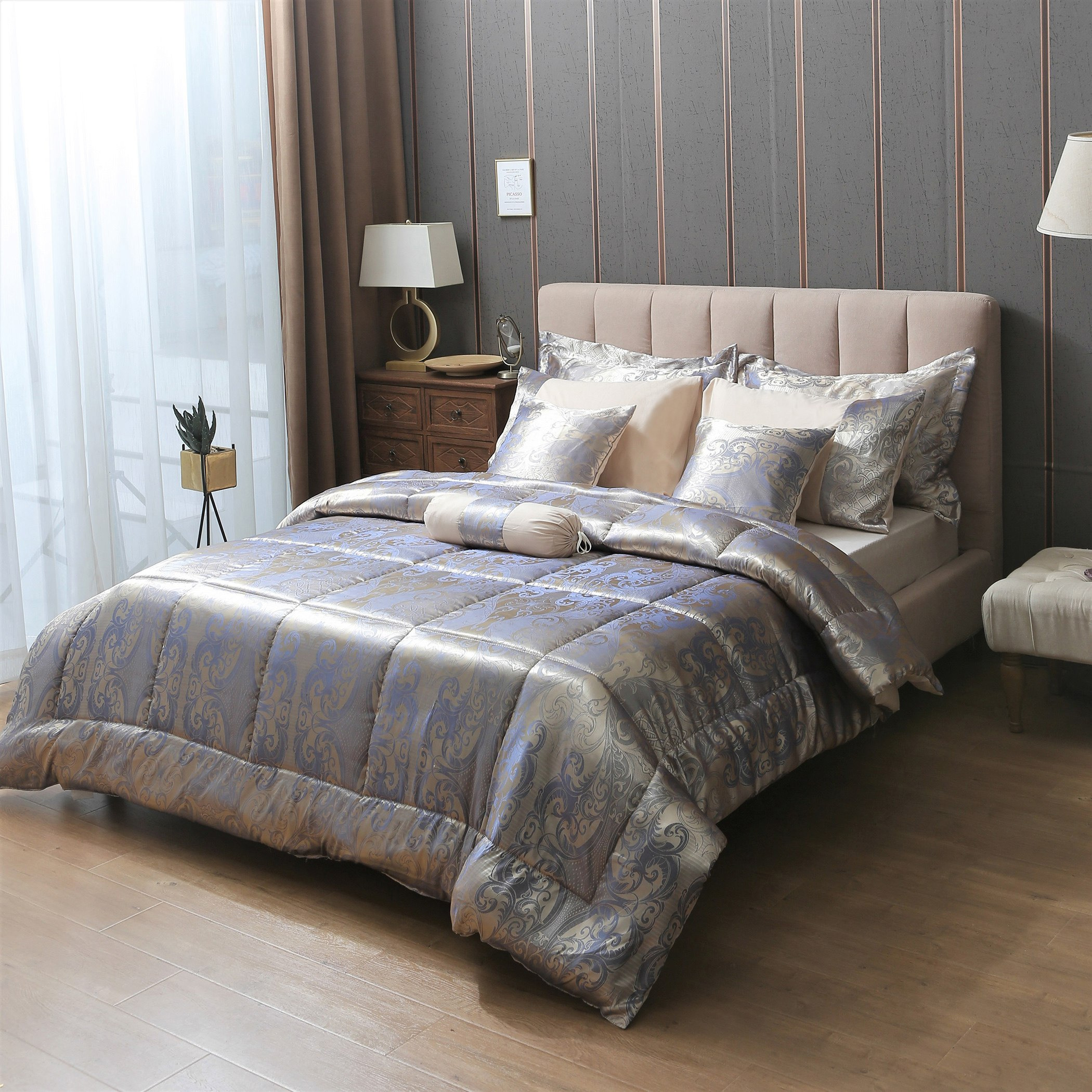 Nayali 9-Piece Jacquard King BIAB Comforter Set - 220x240 cm-hbxhomeware-hbxdecorandfurnishings-image-6