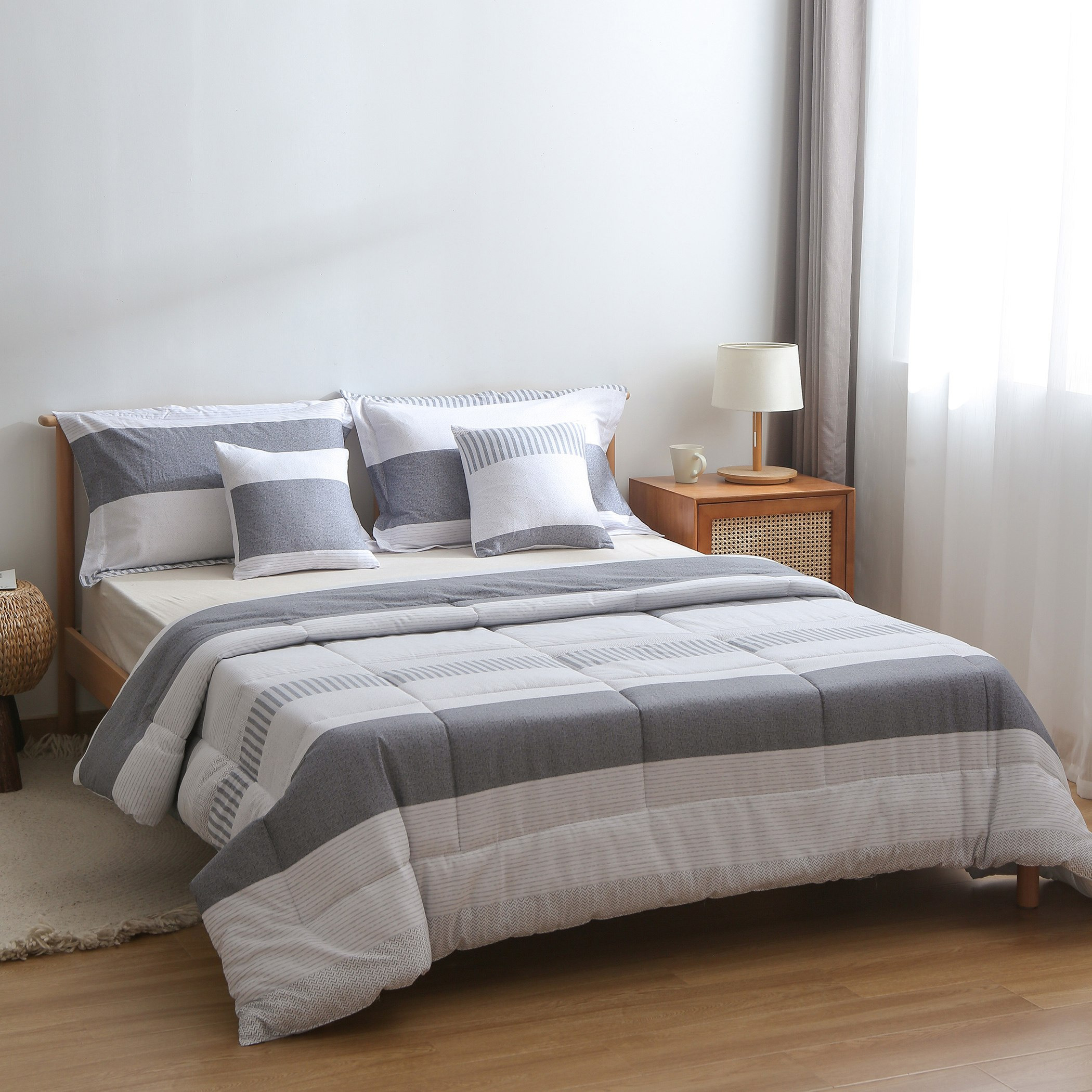 طقم لحاف كينج قطن ساتان 5 قطع بطبعات 220x240 سم - تكس-hbxhomeware-hbxdecorandfurnishings-image-6