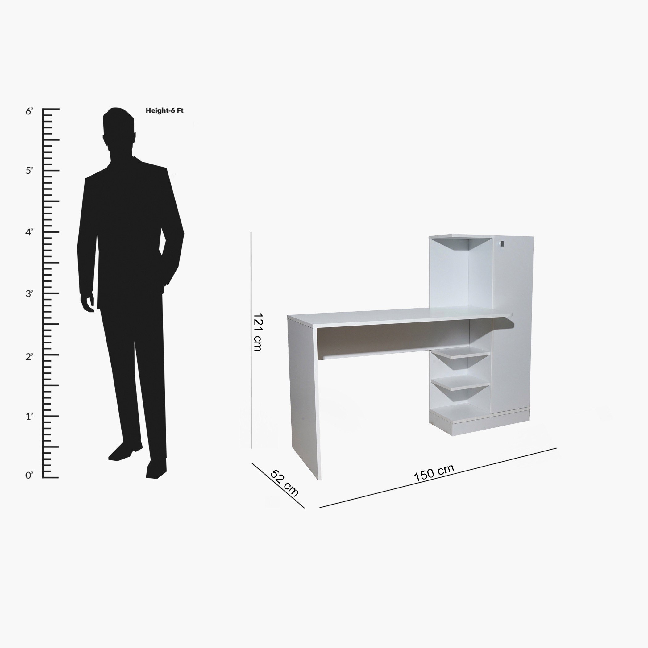 مكتب دراسة مع خزانة الكتب من كومو-hbxfurniture-office-desks-image-6