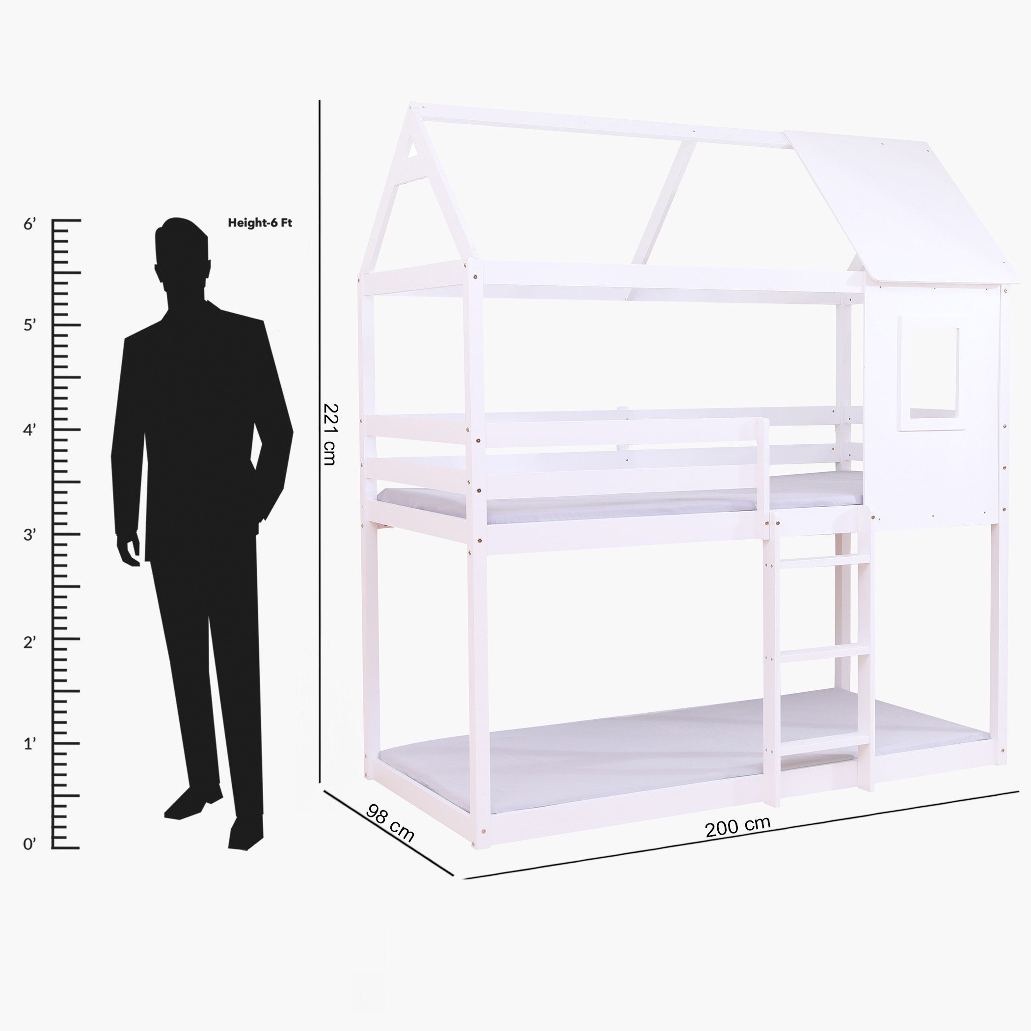 سرير توين طابقين بتصميم منزل - هامبتون من موڤو - 90x190 سم-hbxkidsandyouth-bedsandbedsets-bunkbeds-single-image-12