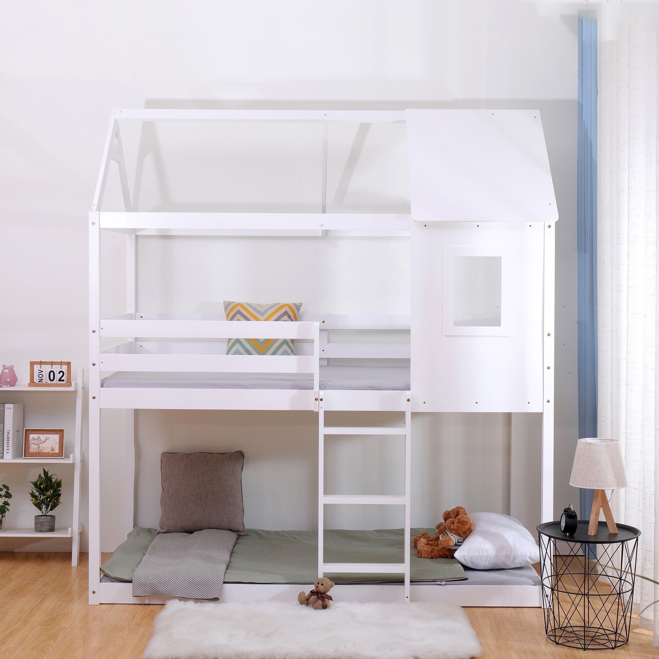 سرير توين طابقين بتصميم منزل - هامبتون من موڤو - 90x190 سم-hbxkidsandyouth-bedsandbedsets-bunkbeds-single-image-4