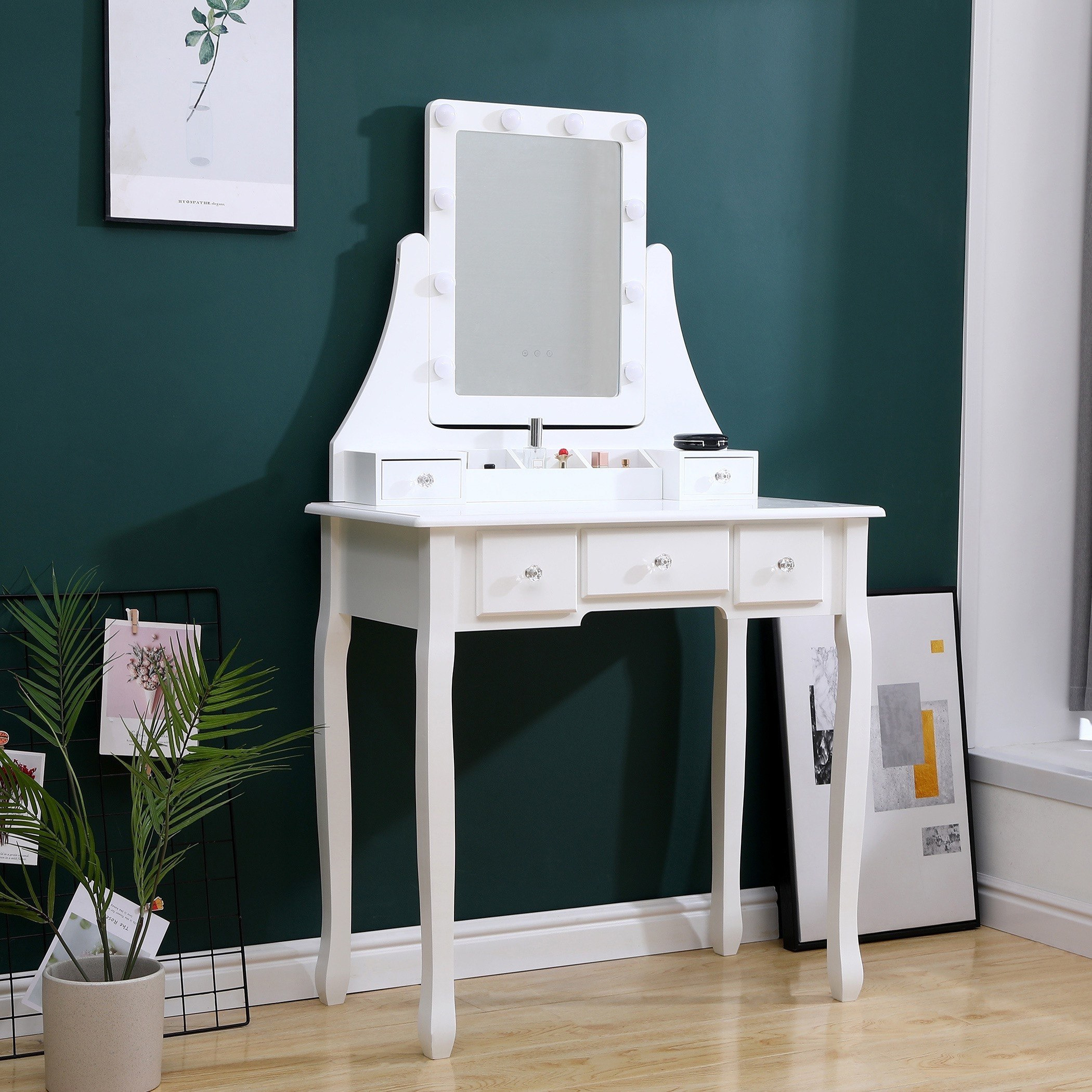 طاولة تزيين مع مرآة ومقعد - كاميليا من موڤو -hbxfurniture-kidsroom-kidsdressersandmirrors-image-3