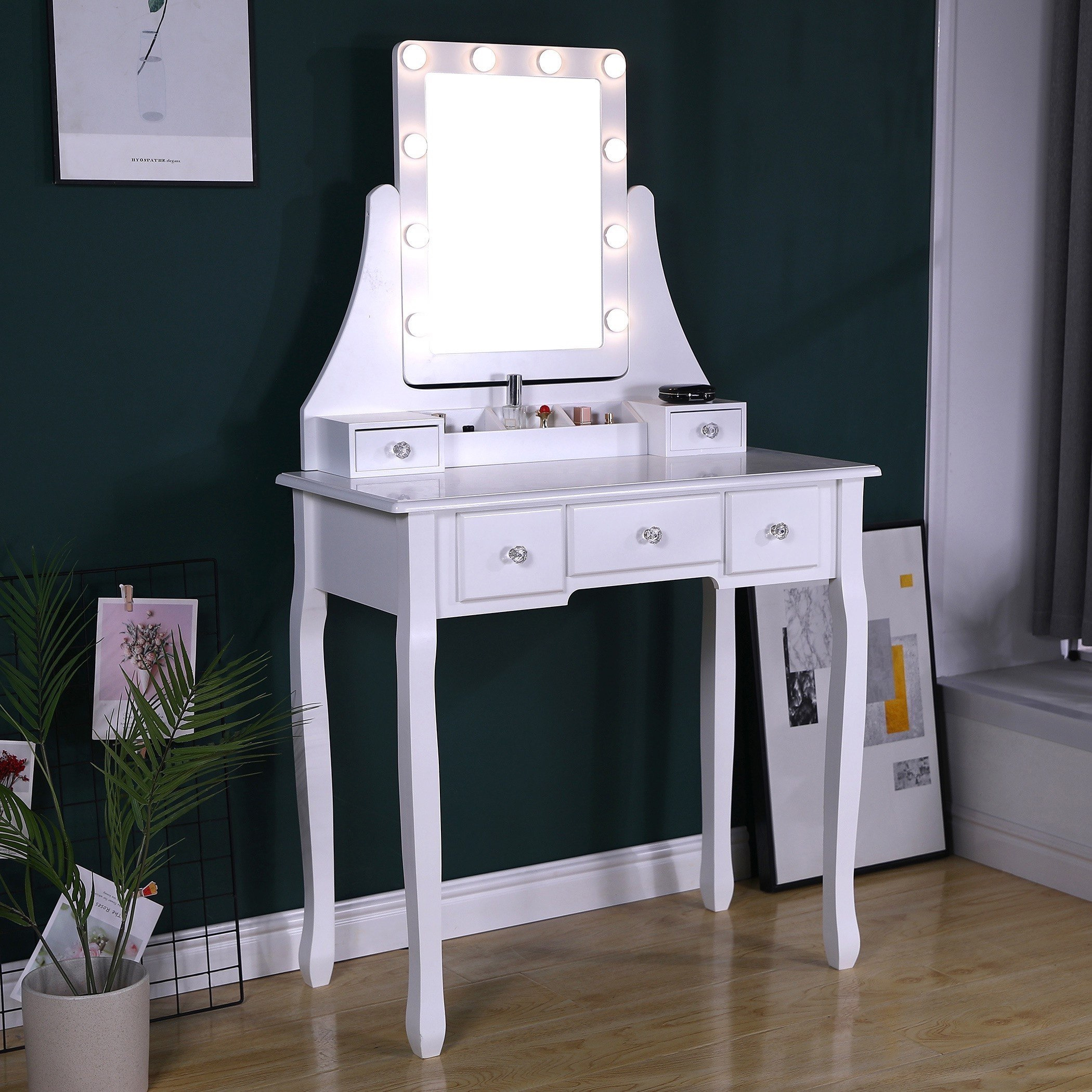 طاولة تزيين مع مرآة ومقعد - كاميليا من موڤو -hbxfurniture-kidsroom-kidsdressersandmirrors-image-5