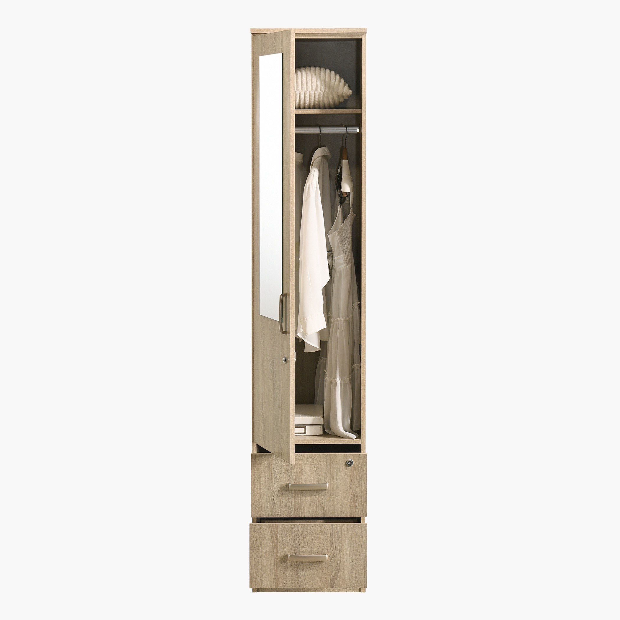 خزانة ملابس 2 درج وباب مع مرآة وقفل - كوبر من موڤو-hbxfurniture-wardrobes-image-4