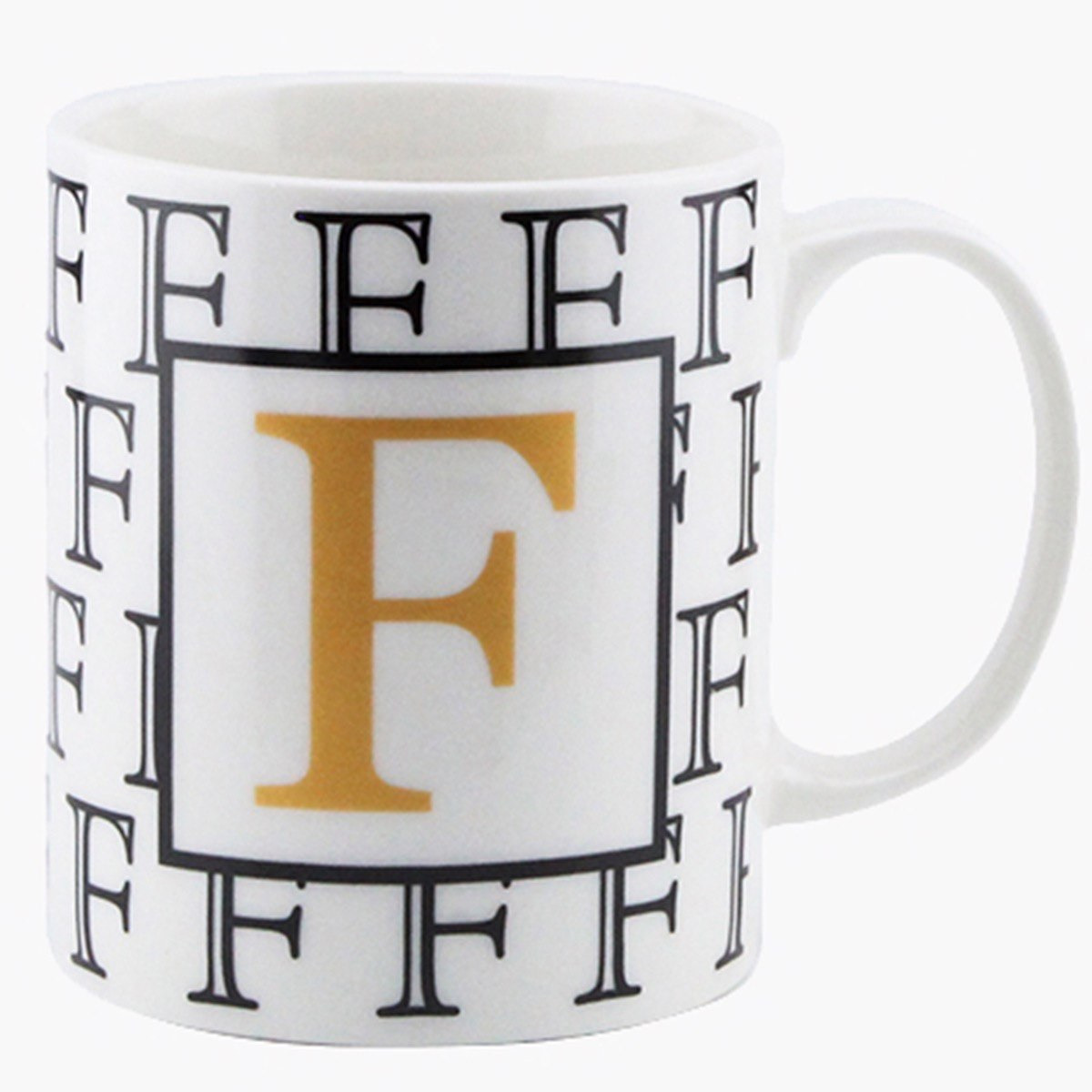 Feast Porcelain Letter F Coffee Mug - 300 ml-hbxdecorandfurnishings-tabletop-crockery-image-2