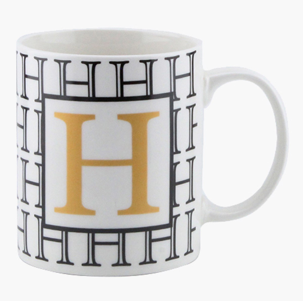 مج قهوة بورسلين بحرف الـ H من فيست - 300 مل-hbxdecorandfurnishings-tabletop-crockery-image-2