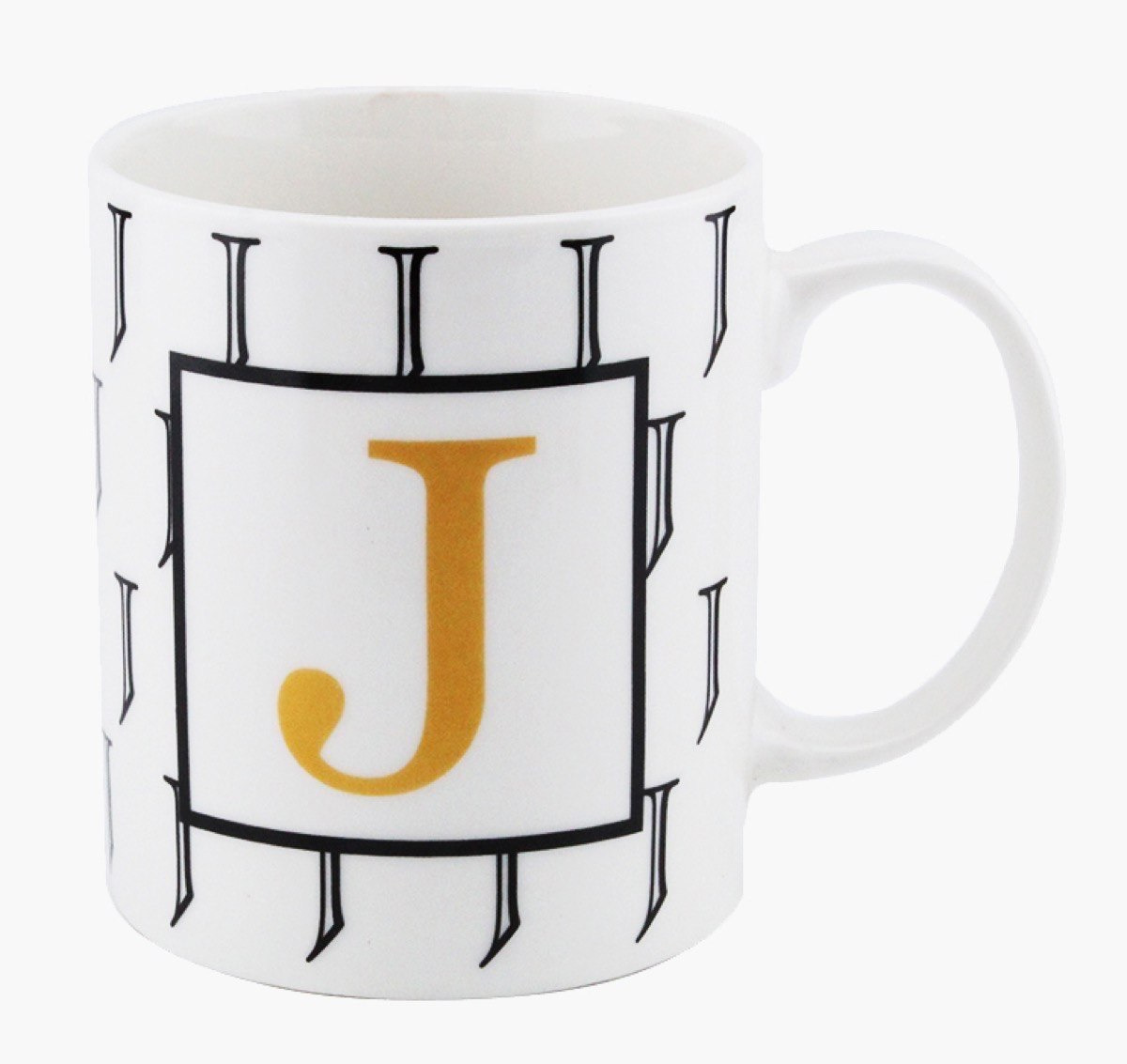 مج قهوة بورسلين بحرف الـ J من فيست - 300 مل-hbxdecorandfurnishings-tabletop-crockery-image-2