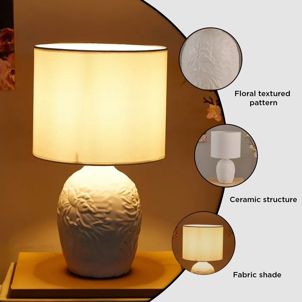 Ekon Ceramic Table Lamp - 37 cm-hbxlivingroom-lighting-tablelamps-image-4