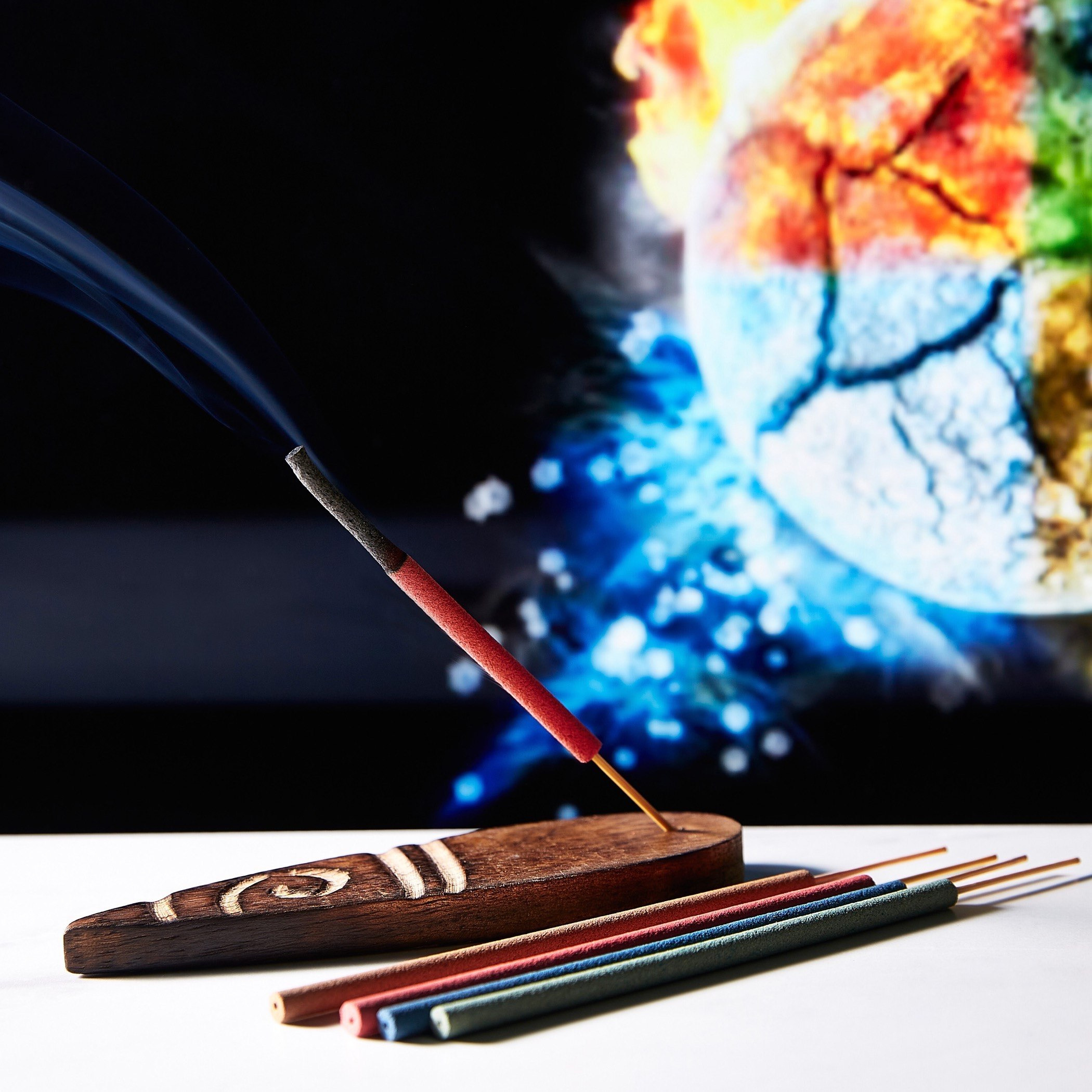 Tatva Bambooless 41-Piece Incense Sticks Set with Wooden Holder-hbxlivingroom-decorandaccessories-candleholders-image-1