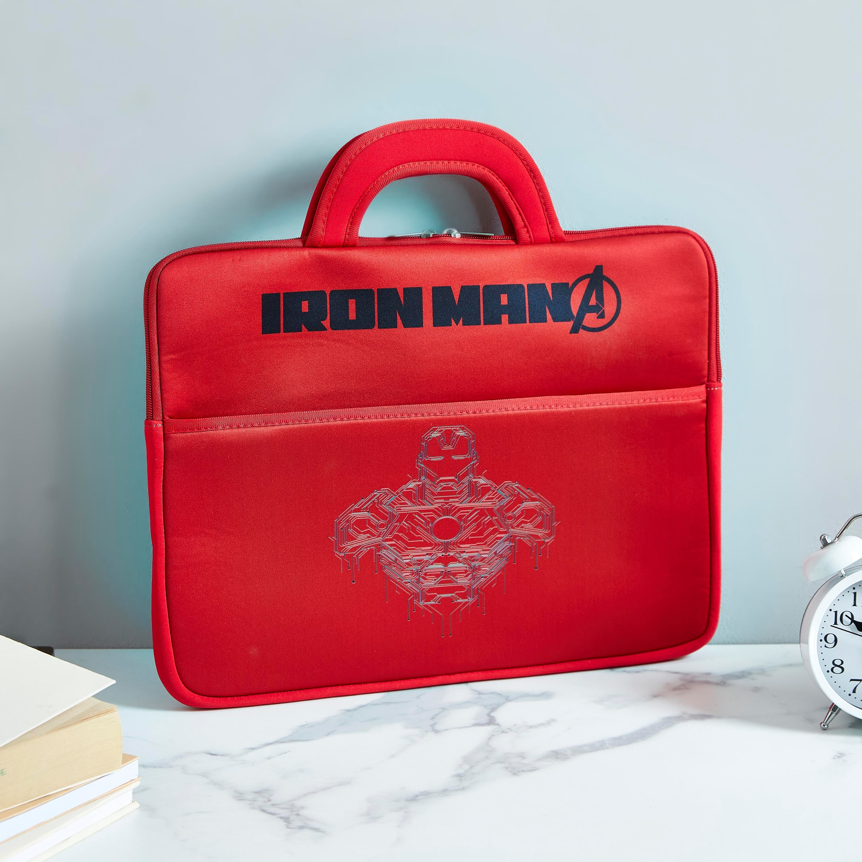 Iron Man Print 15-Inch Laptop Case with Handle-hbxkidsandyouth-playroom-stationery-image-1
