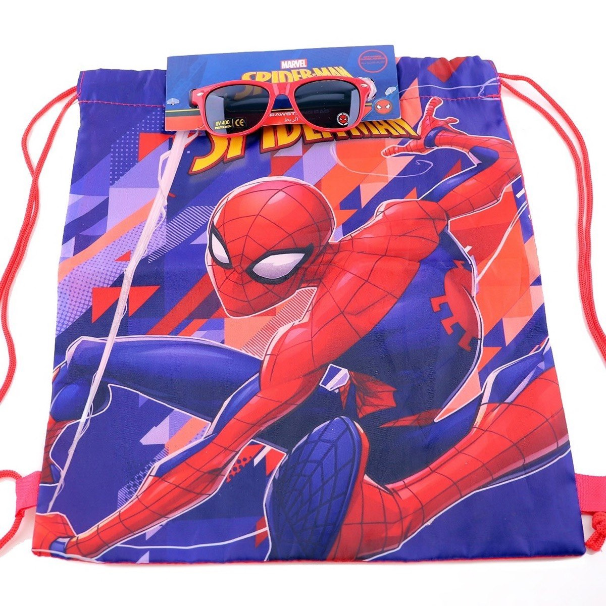شنطة بطبعات سبادير مان ورباط إغلاق مع نظّارات شمسية-hbxkidsandyouth-playroom-stationery-image-4