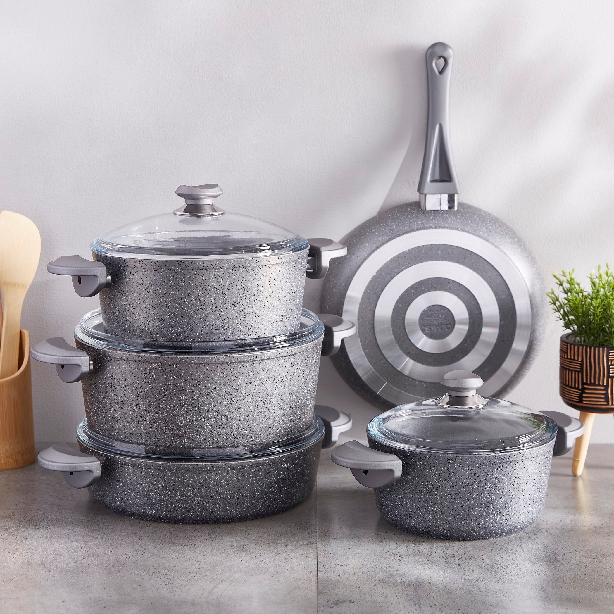 طقم أواني الطهي 9 قطع جرانيت من لا كوزينا-hbxkitchen-kitchenware-foodpreparation-image-1
