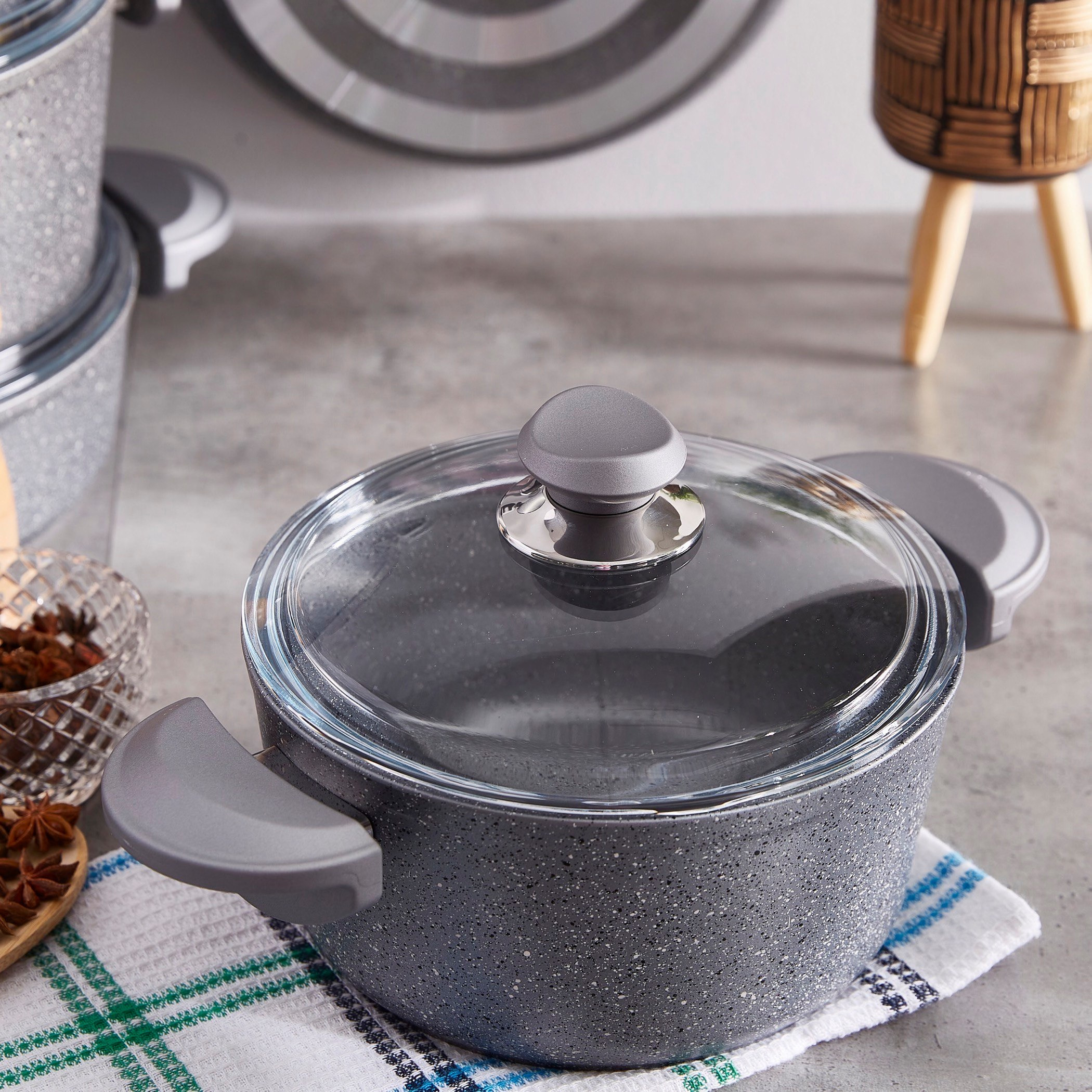 طقم أواني الطهي 9 قطع جرانيت من لا كوزينا-hbxkitchen-kitchenware-foodpreparation-image-2