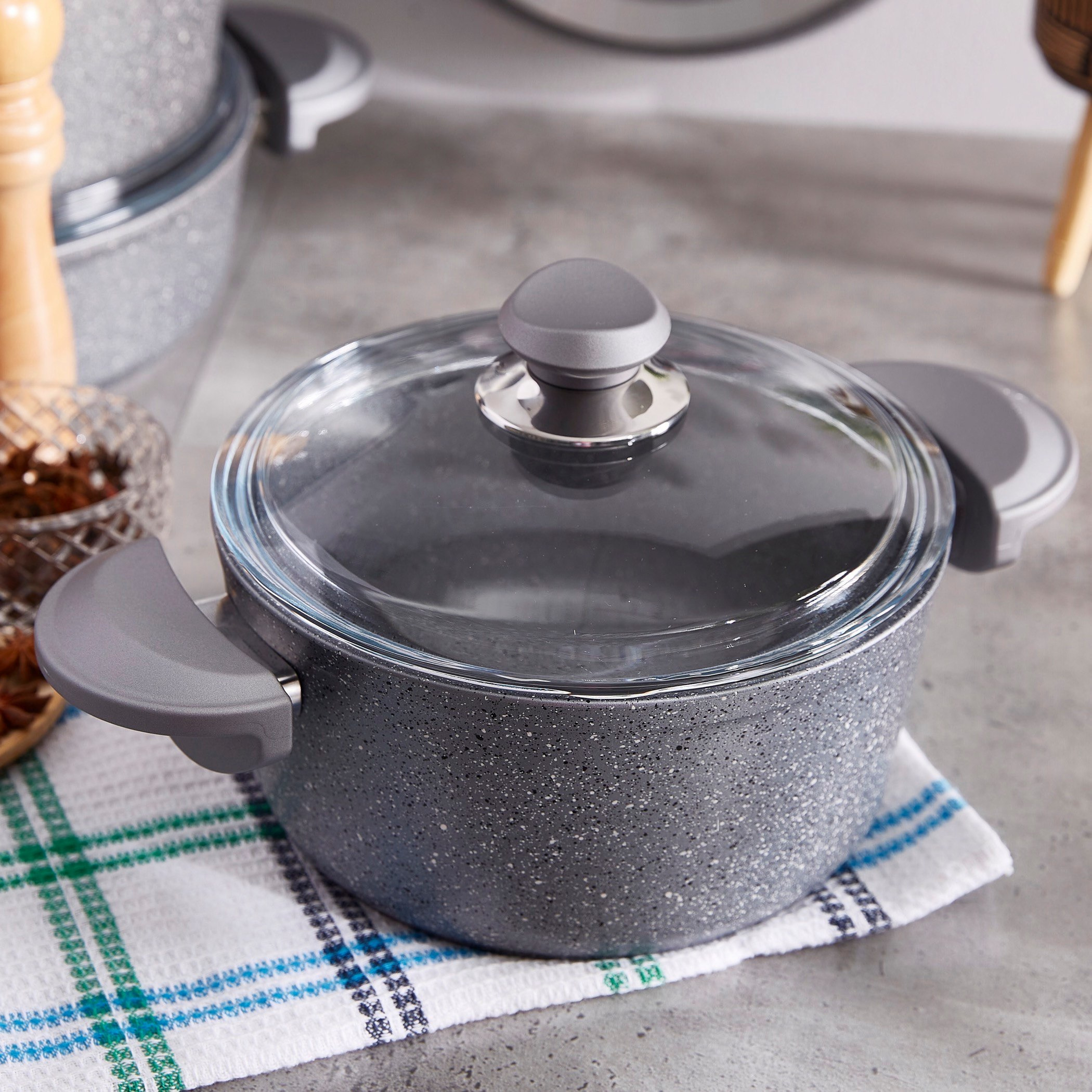 طقم أواني الطهي 9 قطع جرانيت من لا كوزينا-hbxkitchen-kitchenware-foodpreparation-image-4