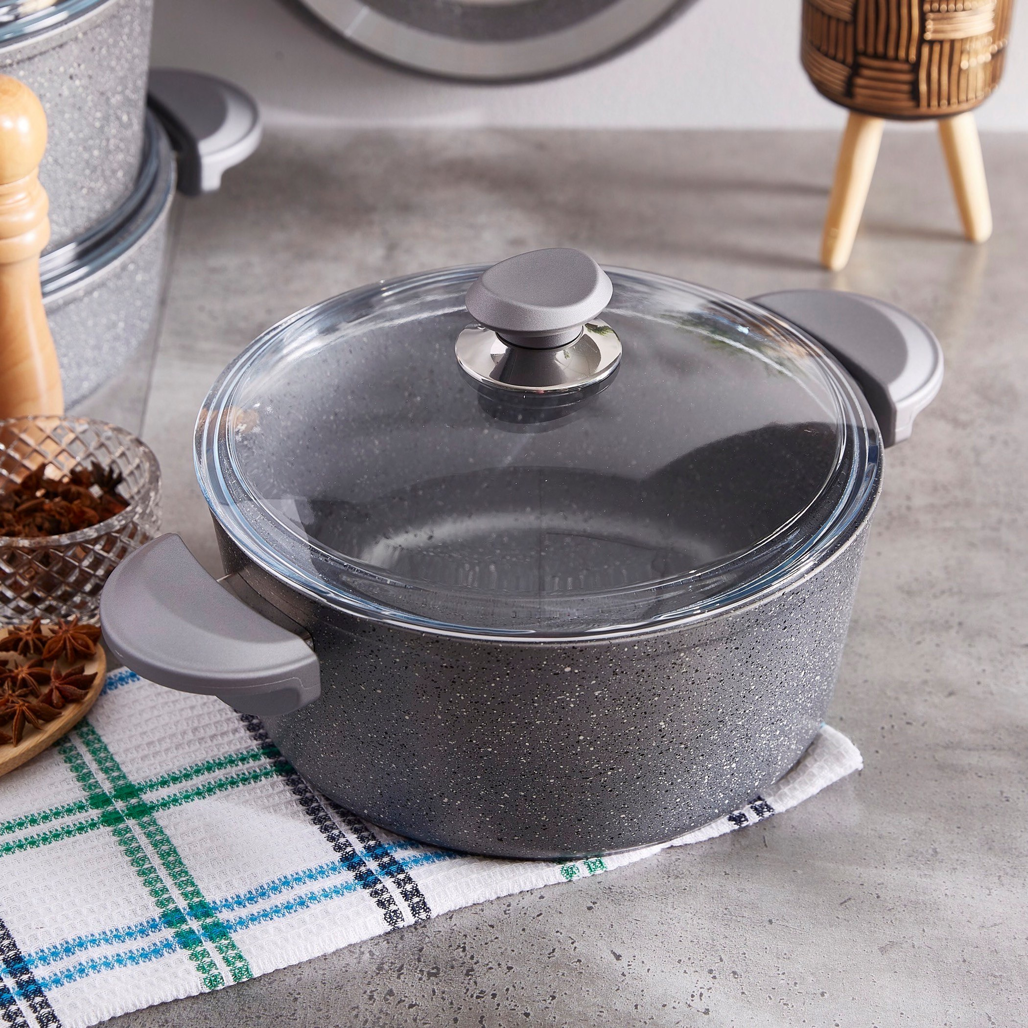 طقم أواني الطهي 9 قطع جرانيت من لا كوزينا-hbxkitchen-kitchenware-foodpreparation-image-5