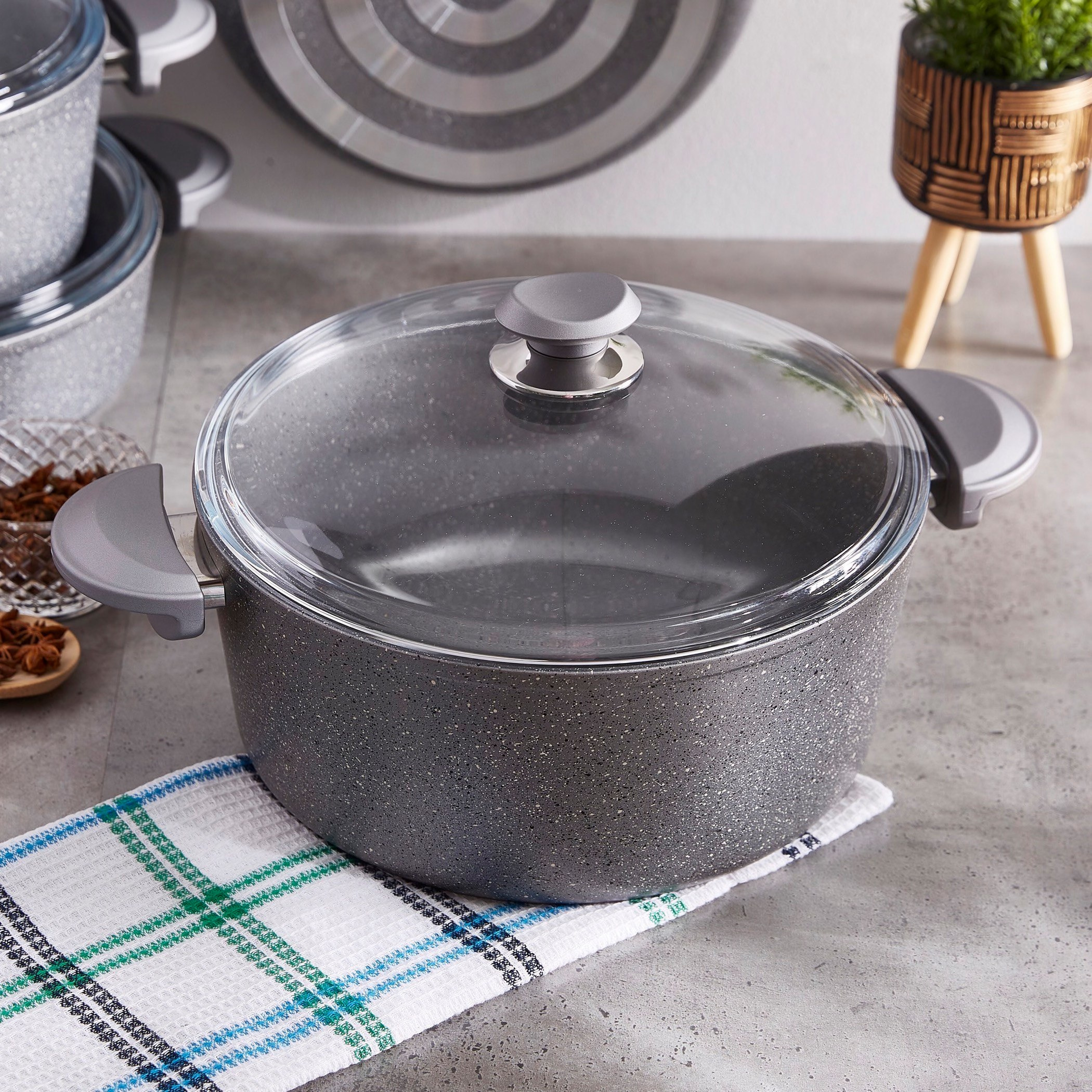 طقم أواني الطهي 9 قطع جرانيت من لا كوزينا-hbxkitchen-kitchenware-foodpreparation-image-6