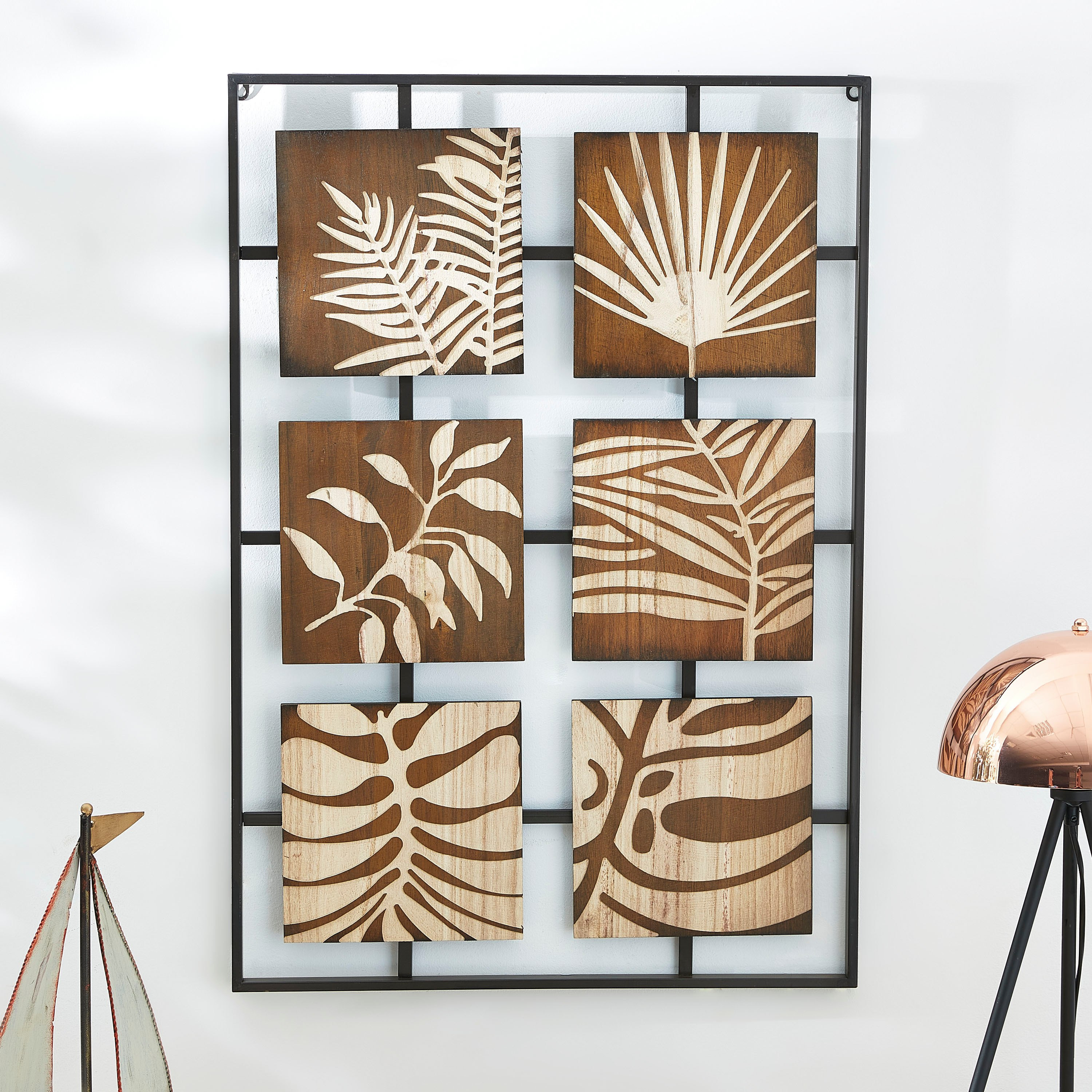 Ibiza Tavya Leaf Wall Decor-hbxdiningroom-walldecor-wallart-image-1