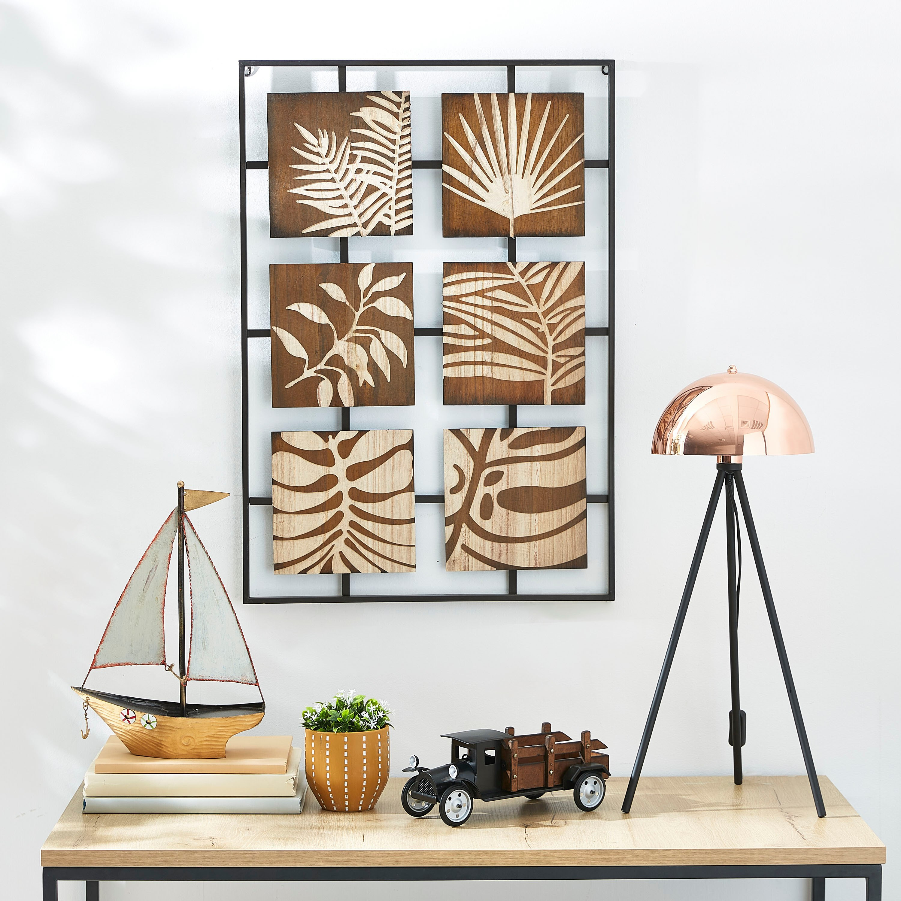 Ibiza Tavya Leaf Wall Decor-hbxdiningroom-walldecor-wallart-image-4