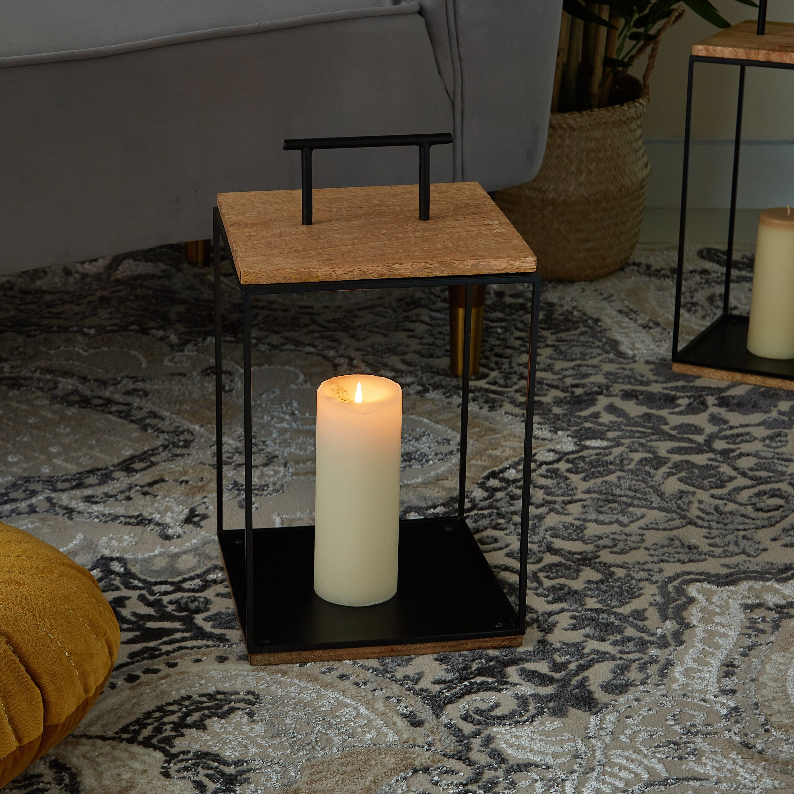 حامل شموع على شكل مكعبات خشبية من إيزنا - 40 سم-hbxlivingroom-decorandaccessories-candleholders-image-2