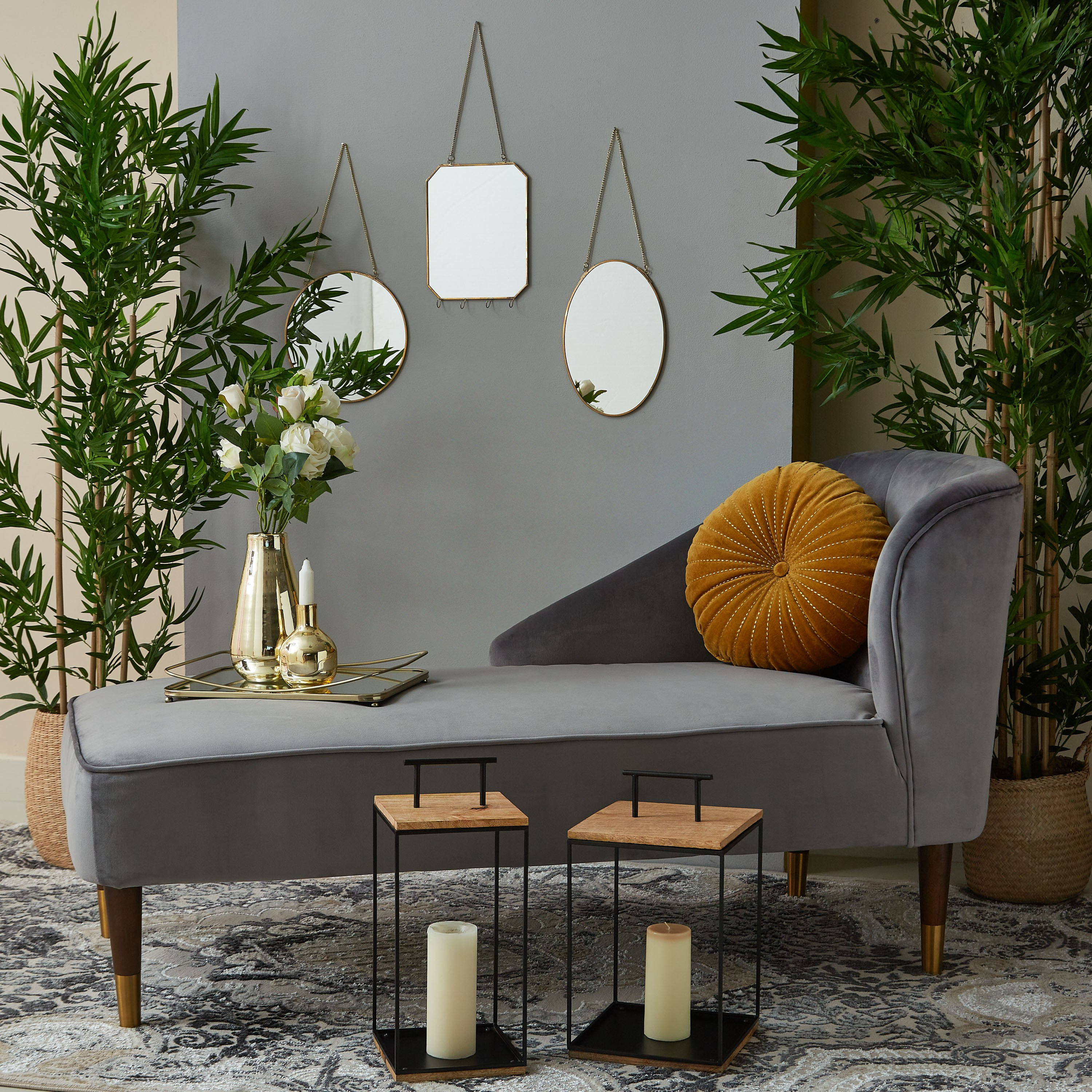 حامل شموع مكعب خشب معدني من إيزنا - 34 سم-hbxlivingroom-decorandaccessories-candleholders-image-4