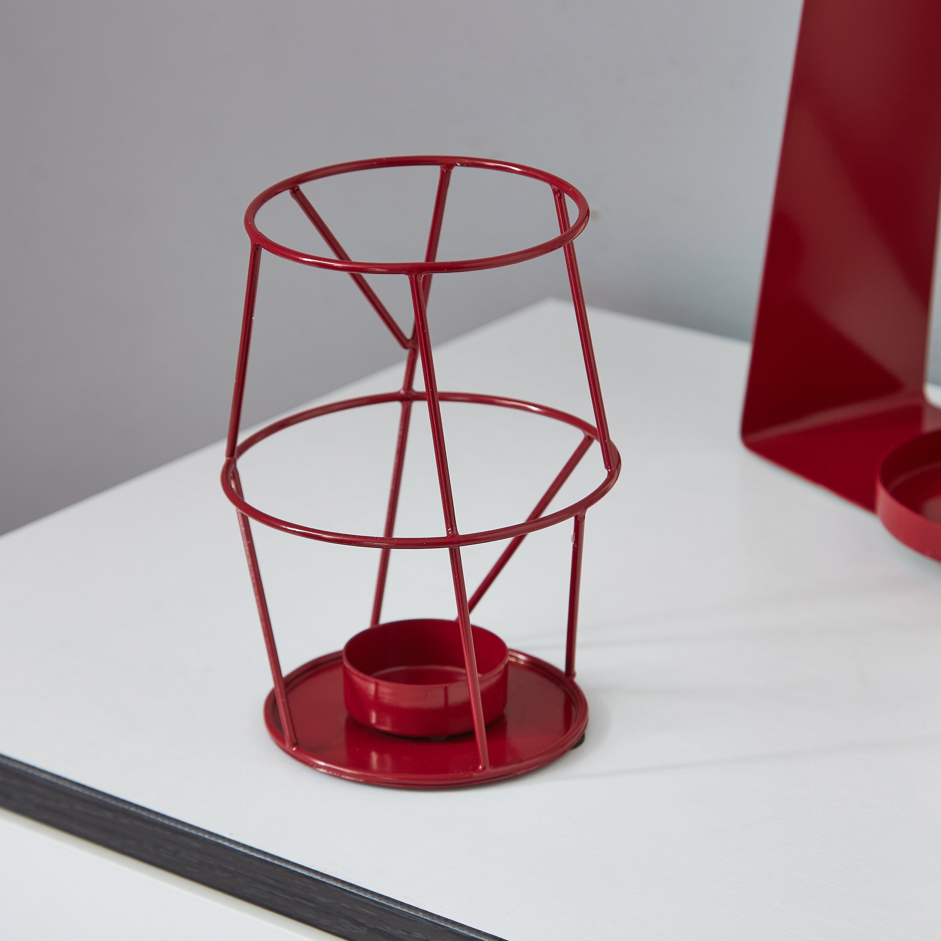 Izna Metal Line Wire Candleholder - 14 cm-hbxlivingroom-decorandaccessories-candleholders-image-1