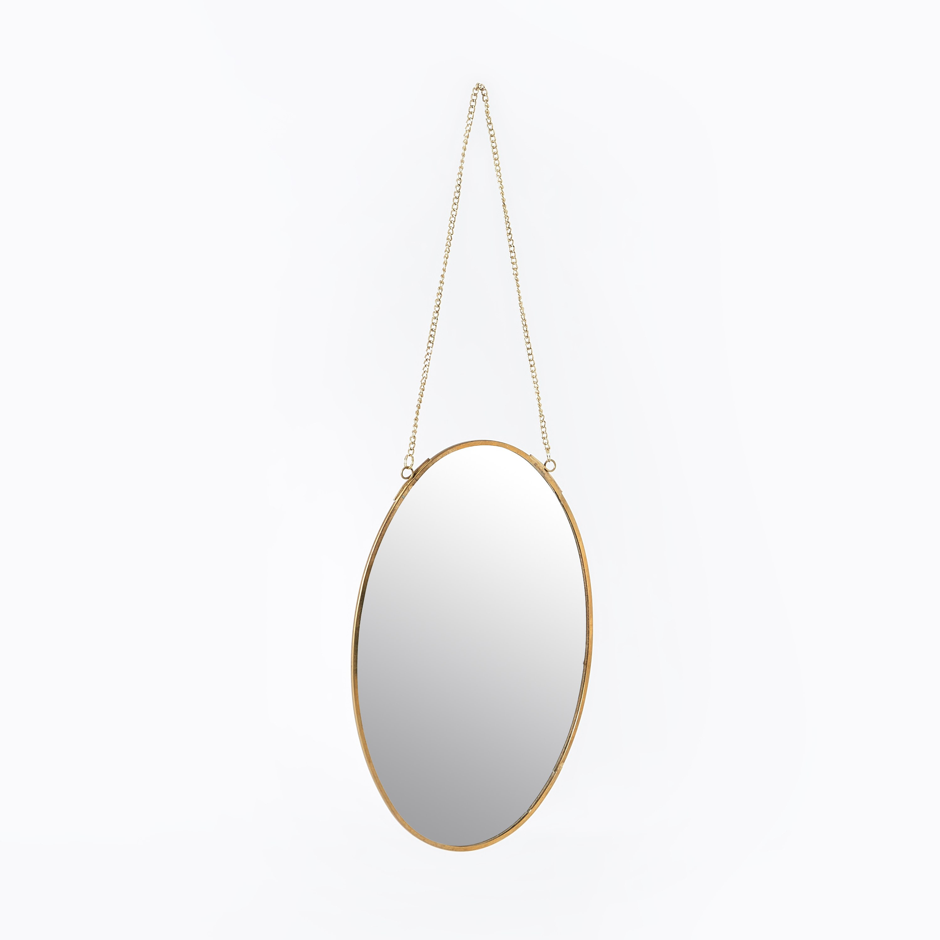 Izna Metal Oval Mirror with Chain - 19x1x30 cm-hbxhomeware-hbxdecorandfurnishings-image-4