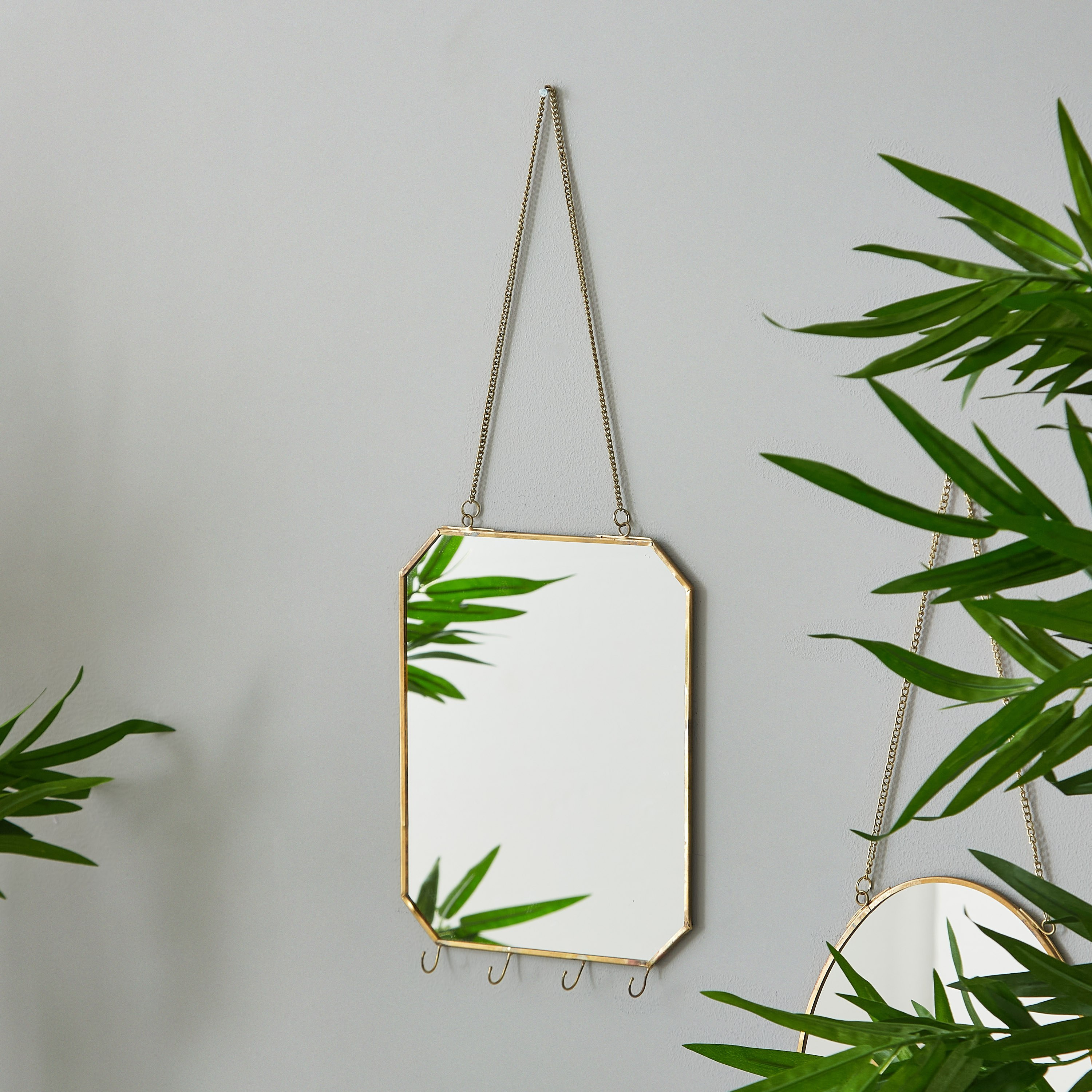 مرآة مستطيلة بجوانب معدنية وخطافات من إيزنا - 25 × 1 × 20 سم-PROMO_HB_AE_B1G1_250925-image-1